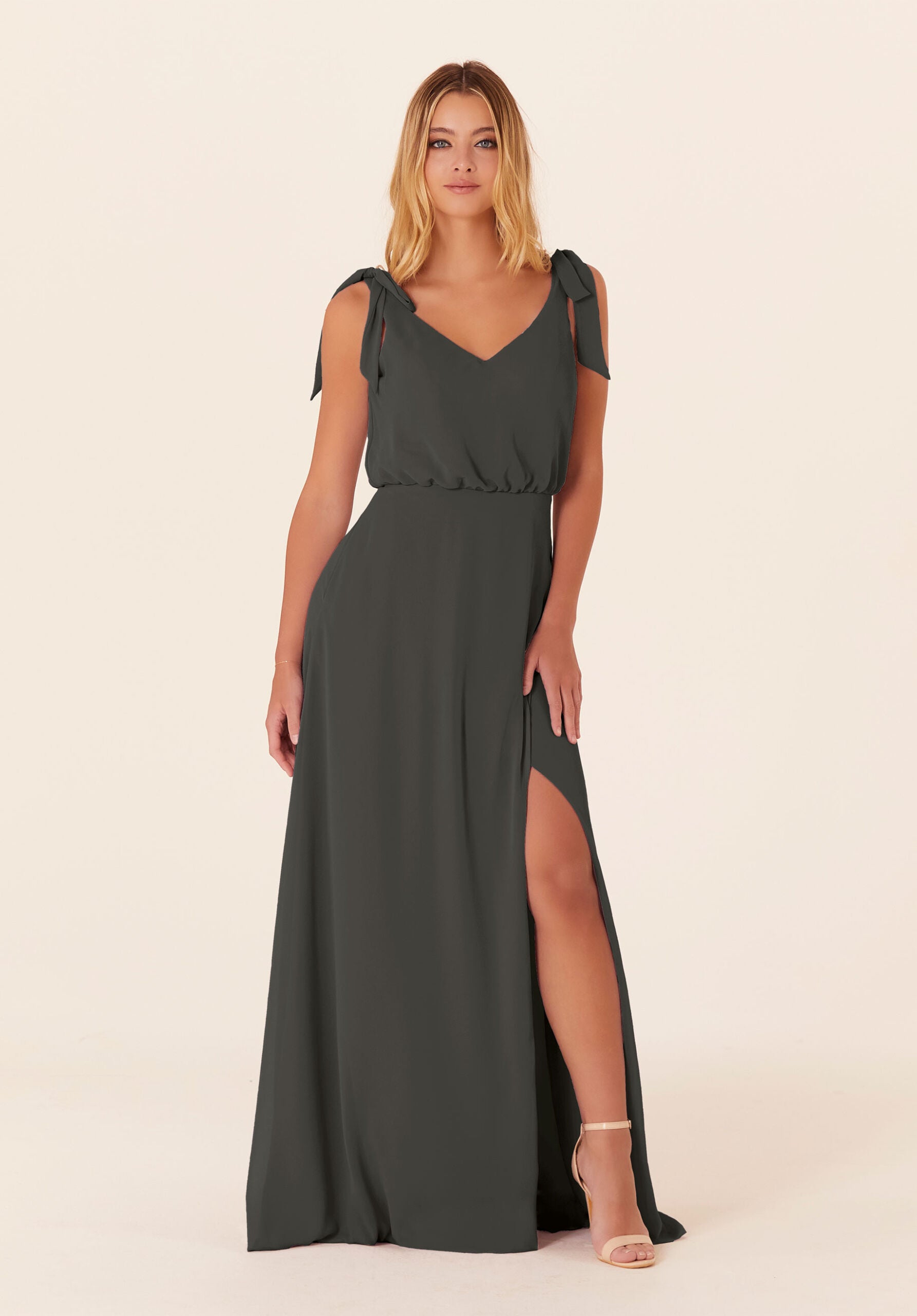Formal Dresses Formal Long A Line Dress MGNY Madeline Gardner New York 21824 Charcoal
