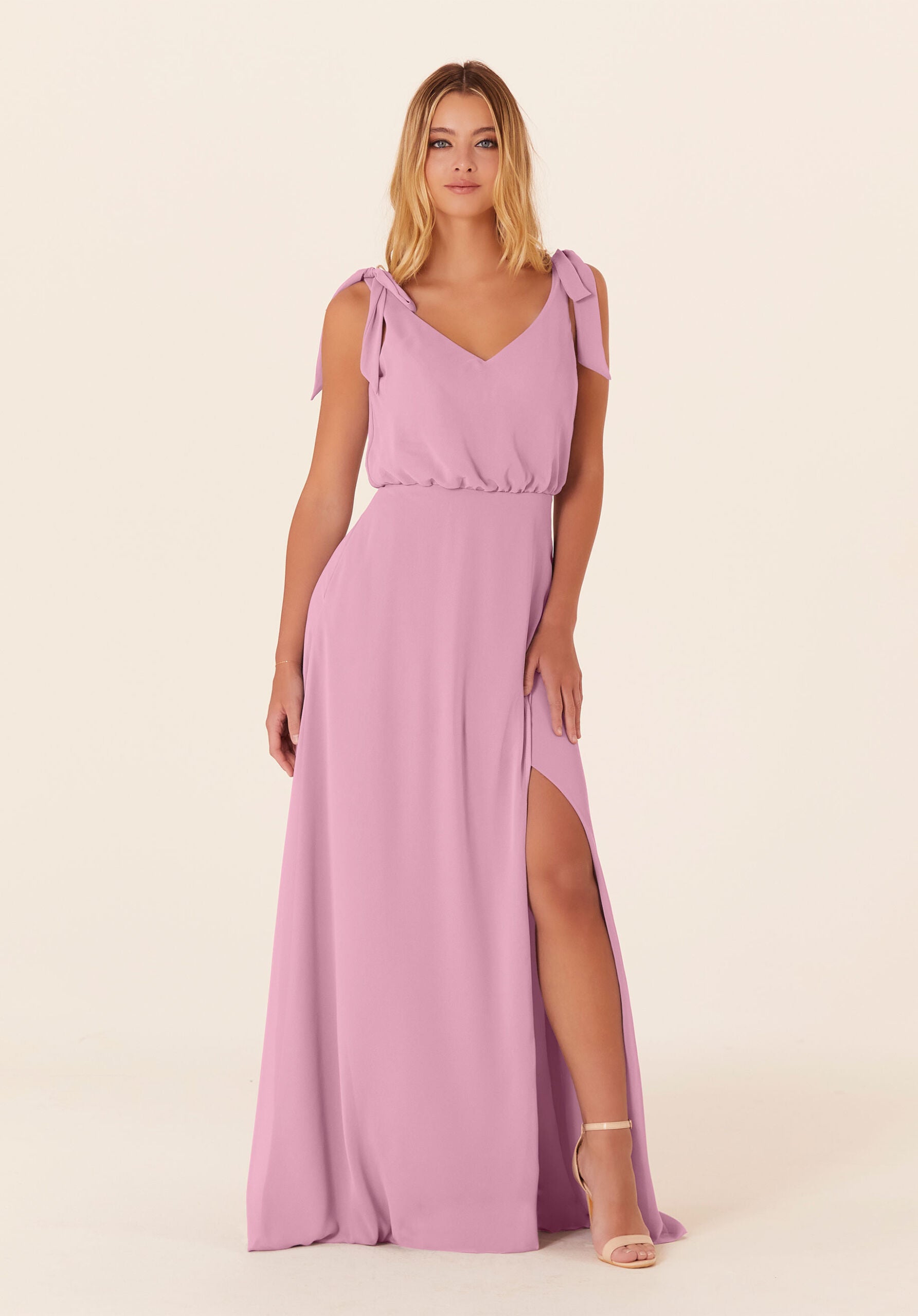 Formal Dresses Slit A Line Evening Long Formal Dress MGNY Madeline Gardner New York 21824 Peony