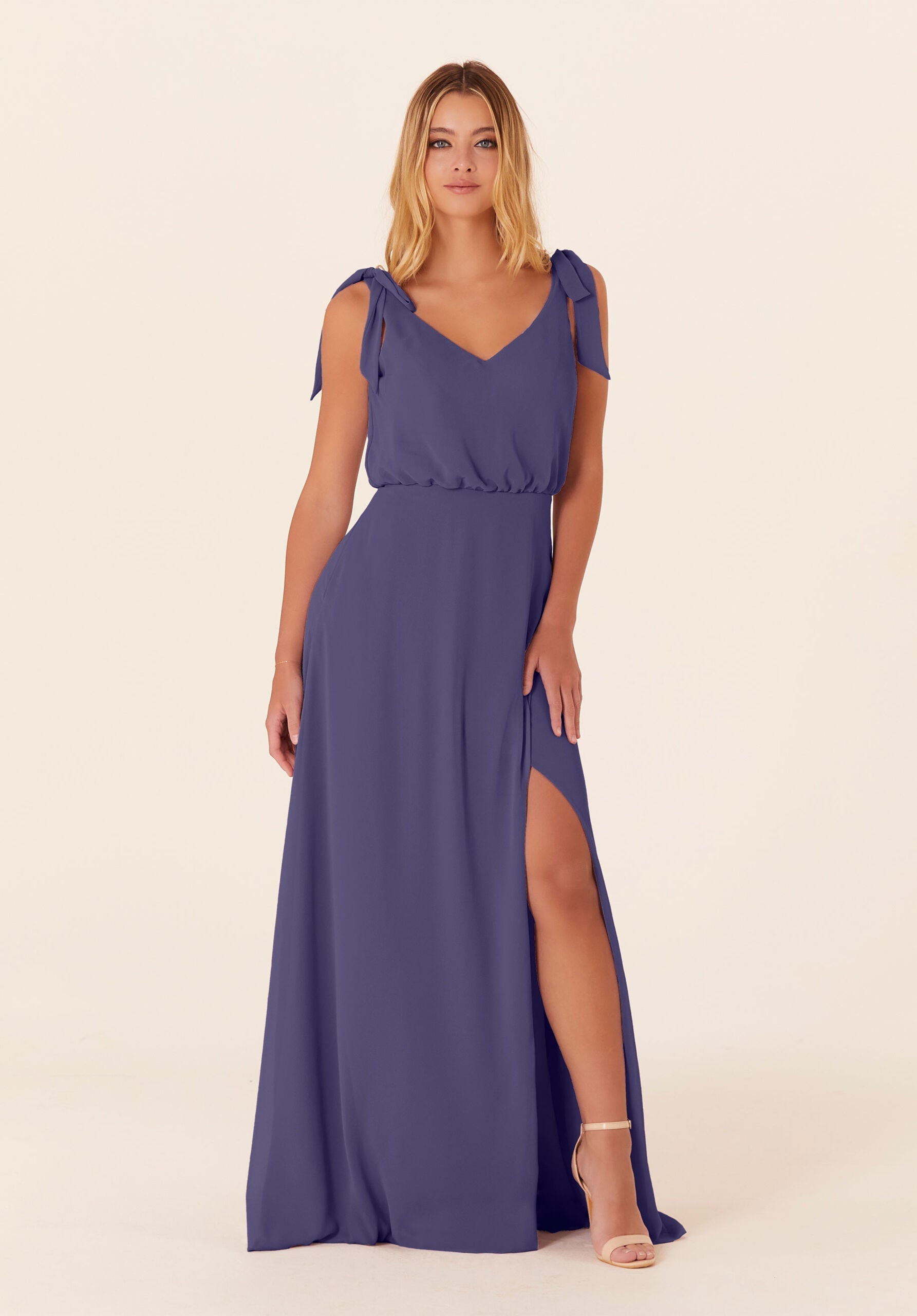 Formal Dresses Slit Formal Evening Long Dress MGNY Madeline Gardner New York 21824 Storm