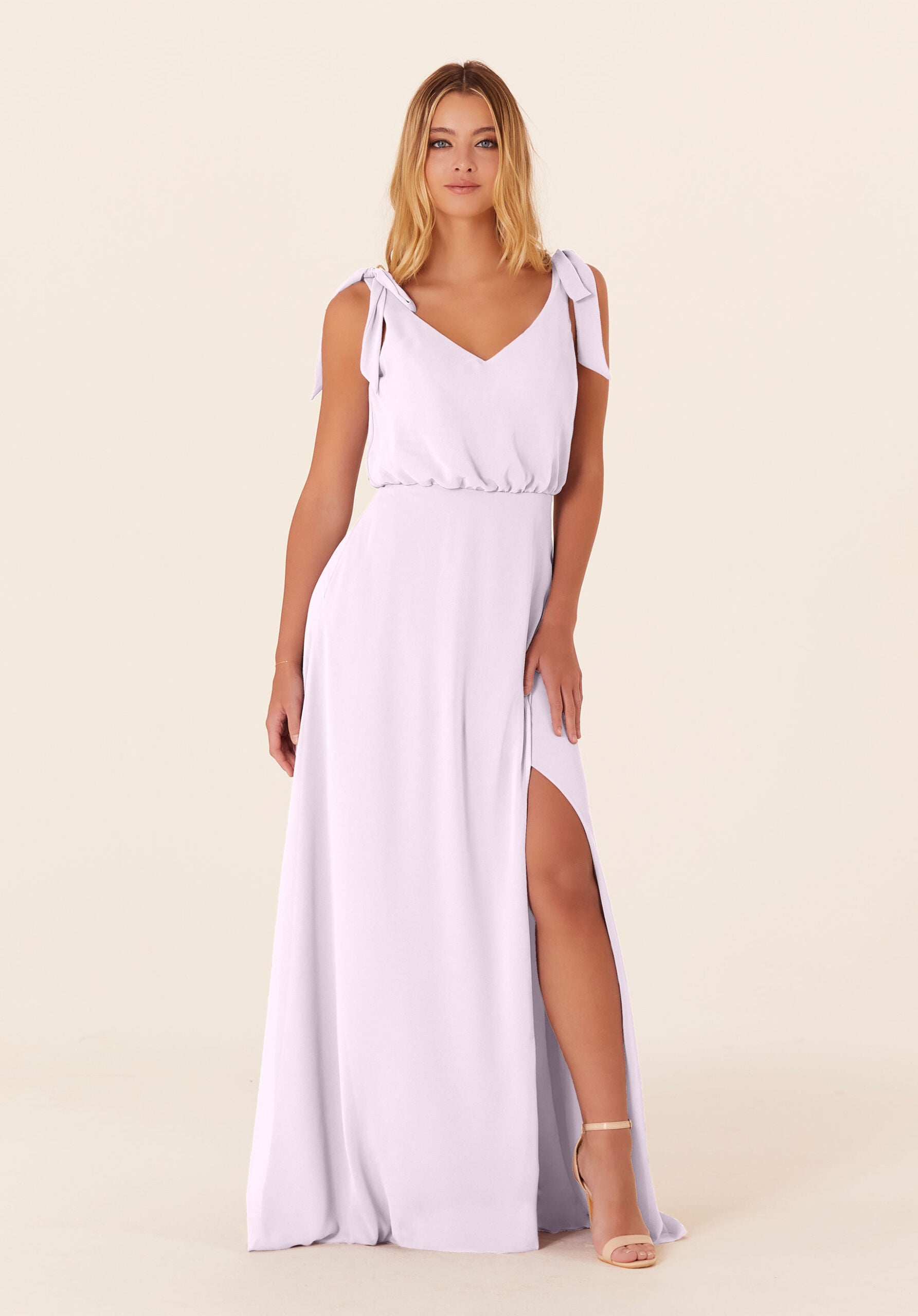 Formal Dresses Long Formal Slit A Line Evening Dress MGNY Madeline Gardner New York 21824 Wisteria