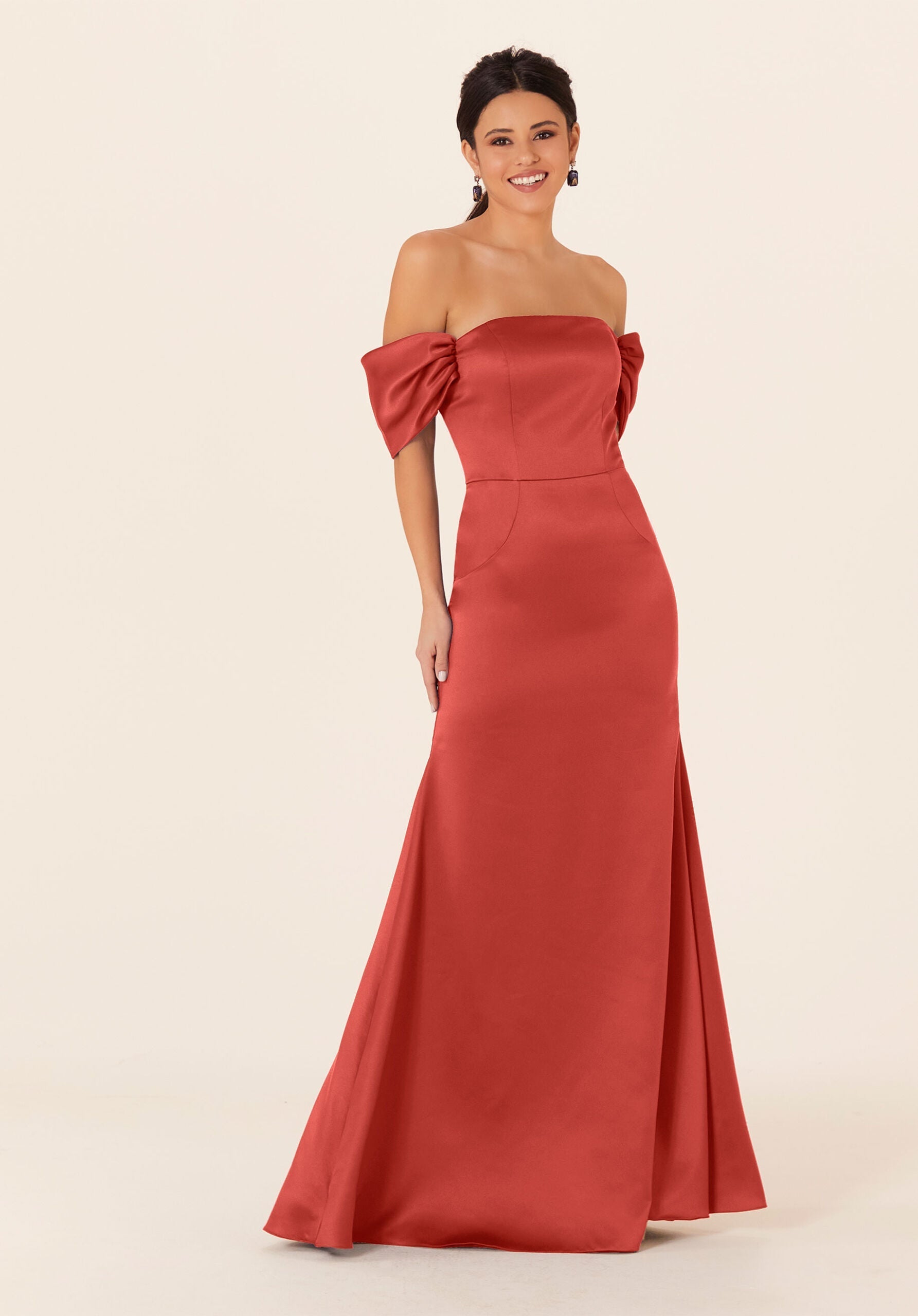Formal Dresses Formal Evening Long Fitted Dress MGNY Madeline Gardner New York 21825 Cinnamon