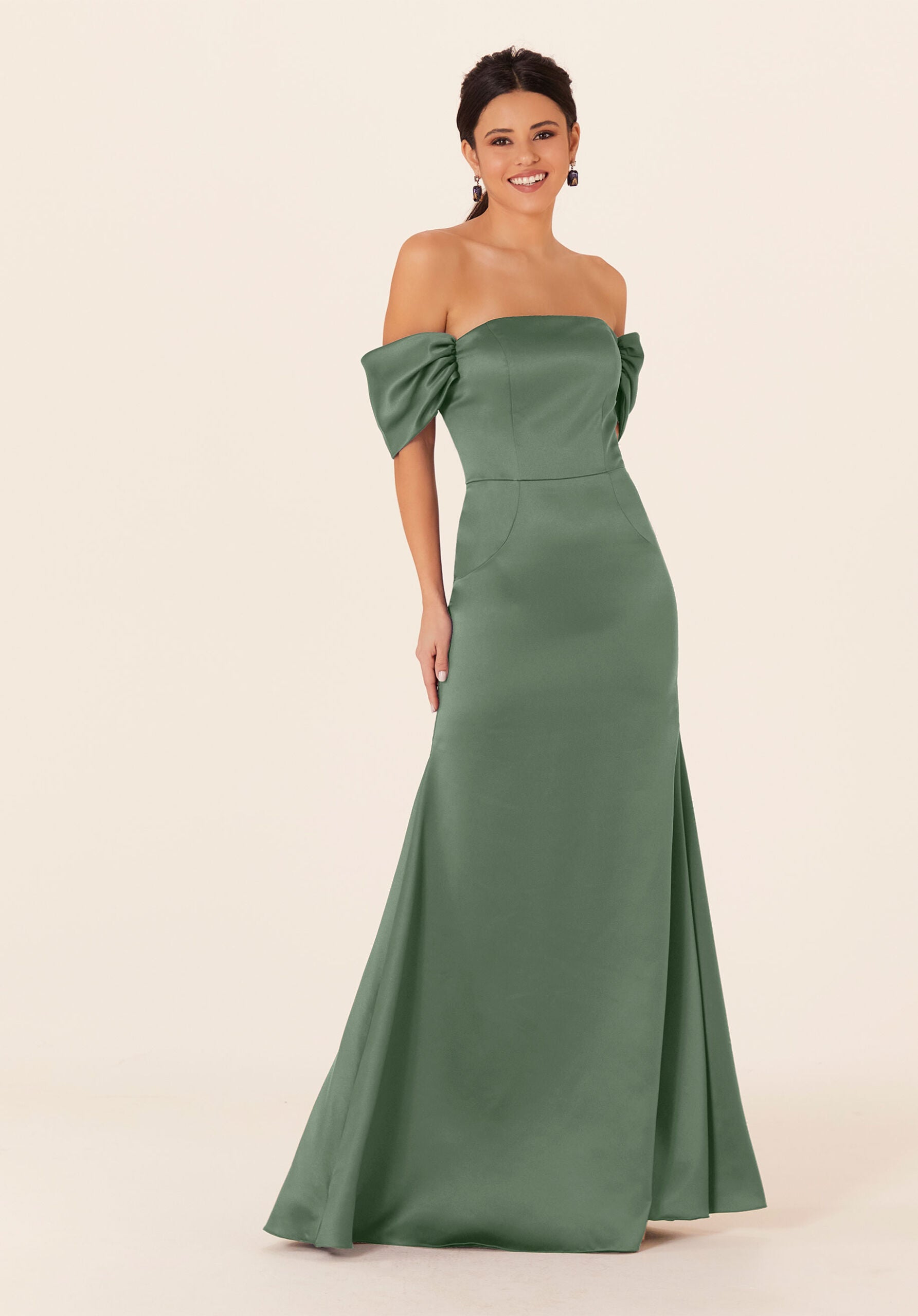 Formal Dresses Long Evening Formal Fitted Dress MGNY Madeline Gardner New York 21825 Moss