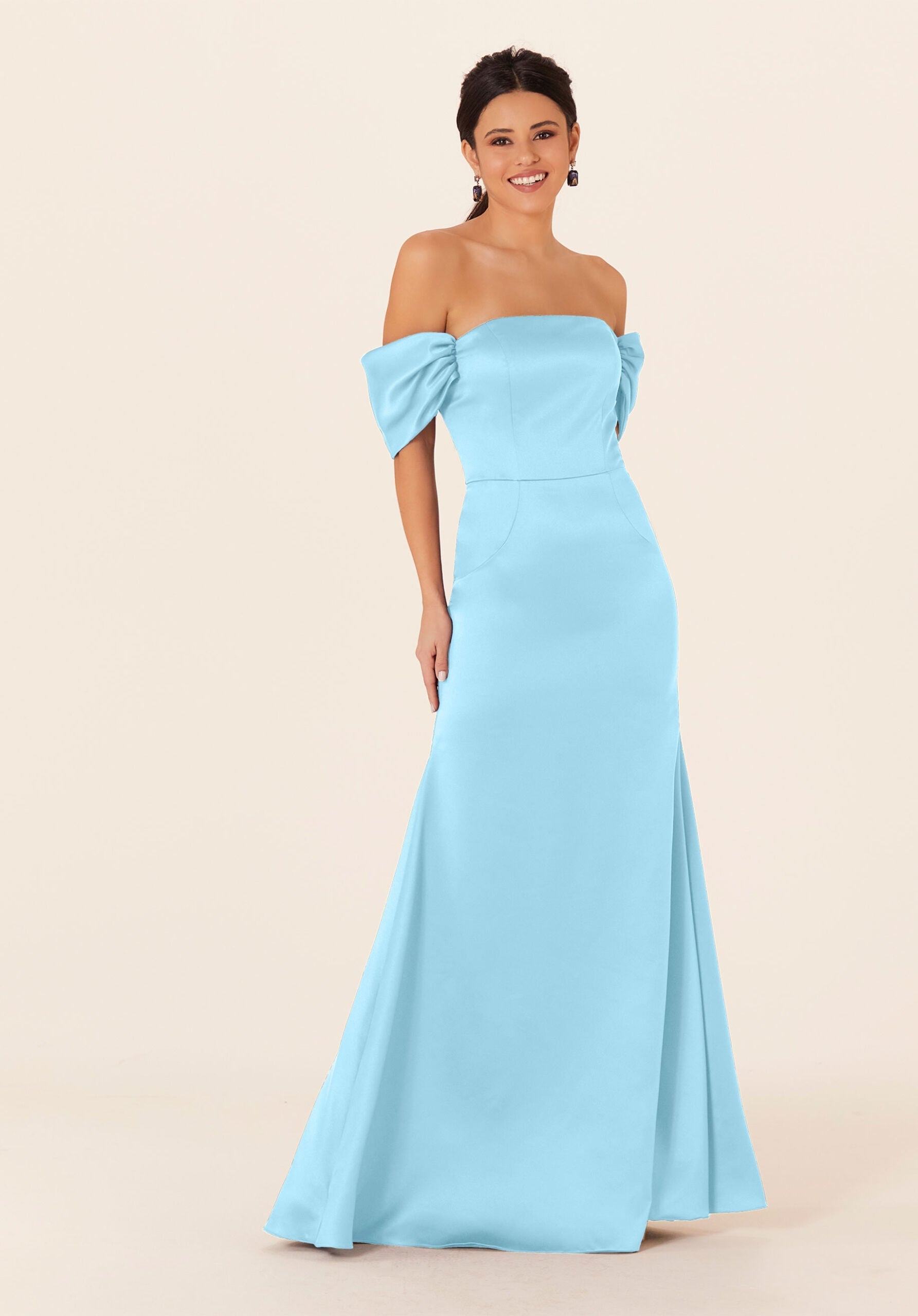 Formal Dresses Evening Formal Fitted Long Dress MGNY Madeline Gardner New York 21825 Sky