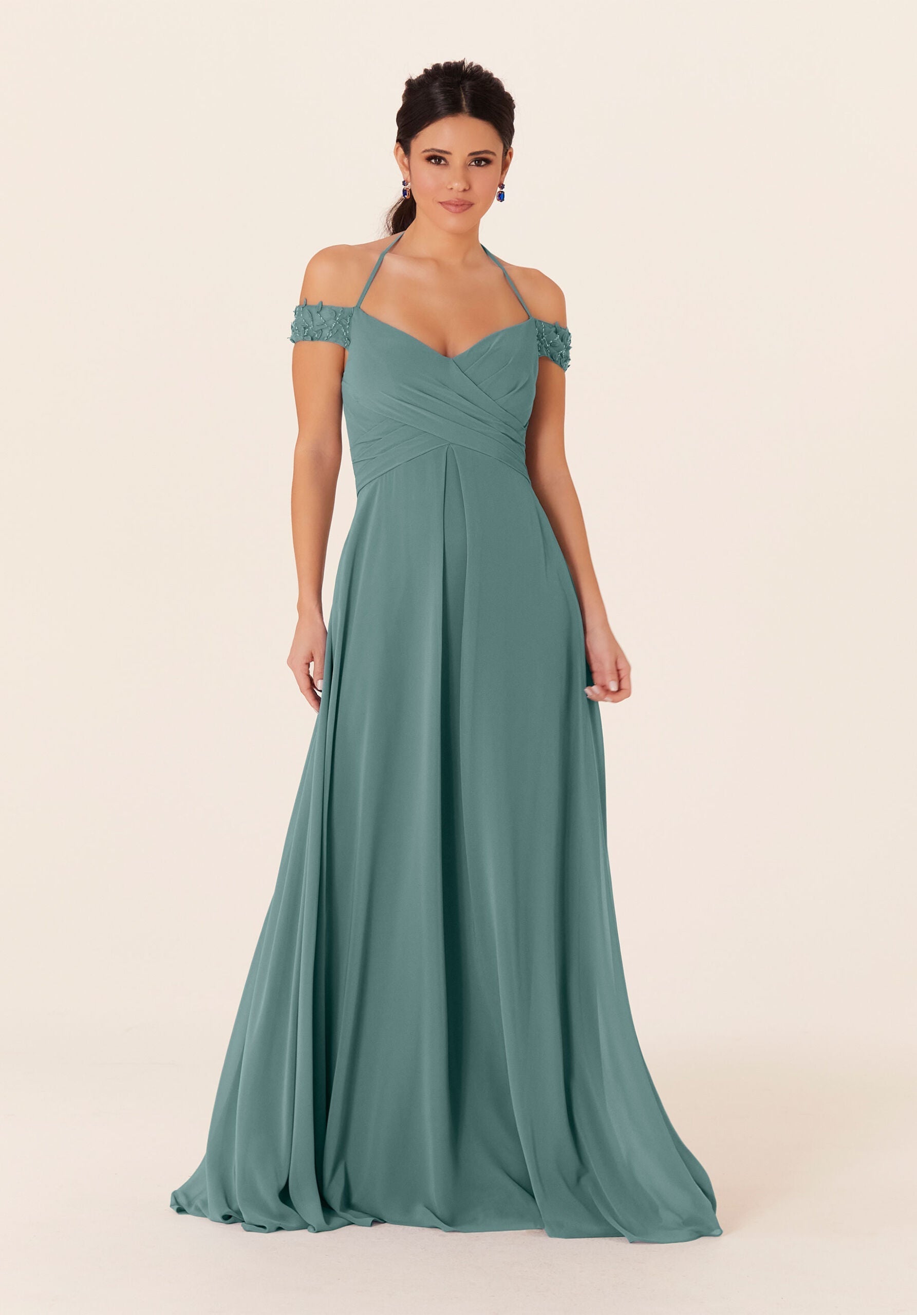 Formal Dresses Evening Long Formal Dress MGNY Madeline Gardner New York 21833 Deep Sea