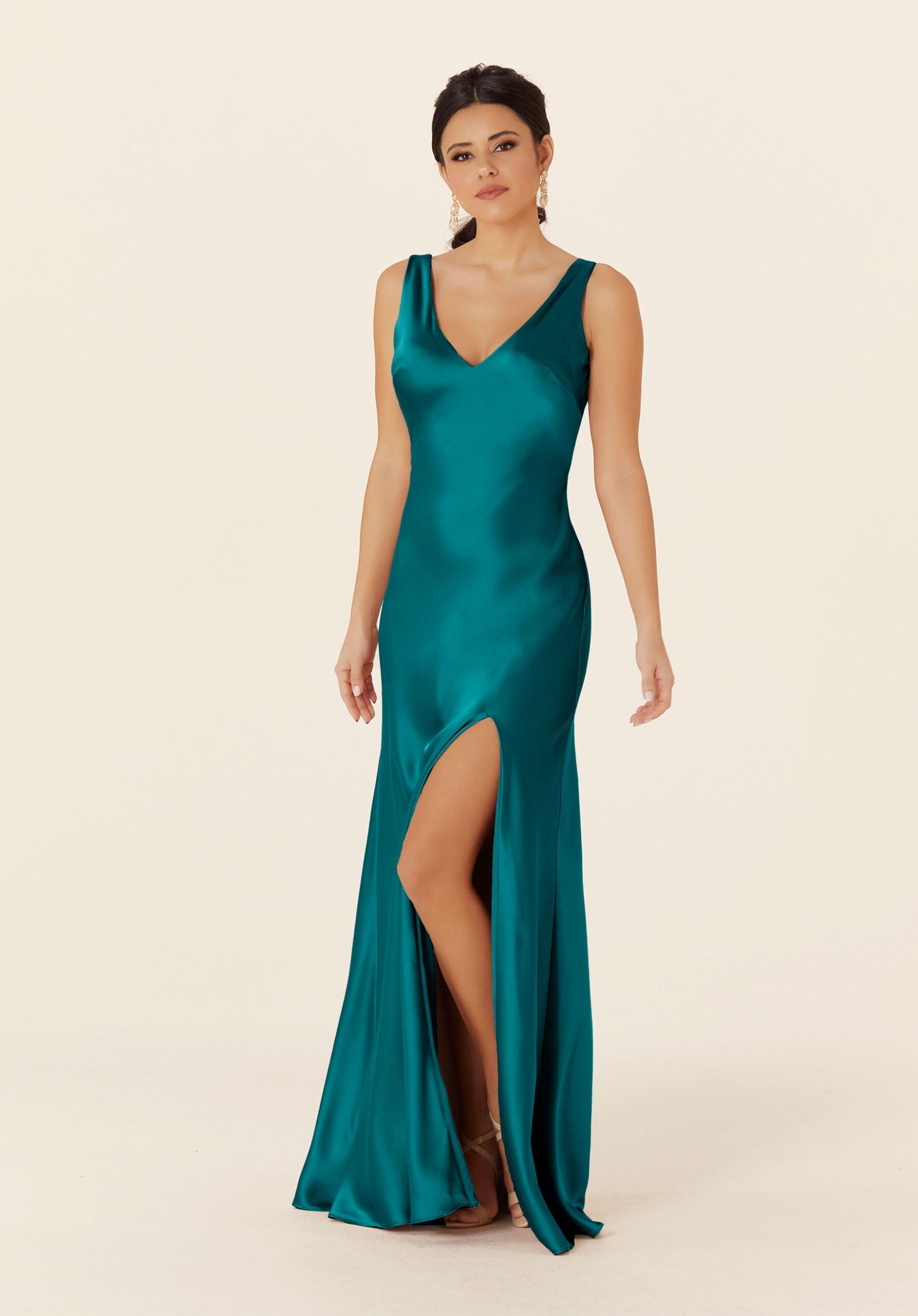 Formal Dresses Long Formal Evening Slit Dress MGNY Madeline Gardner New York 21835 Teal