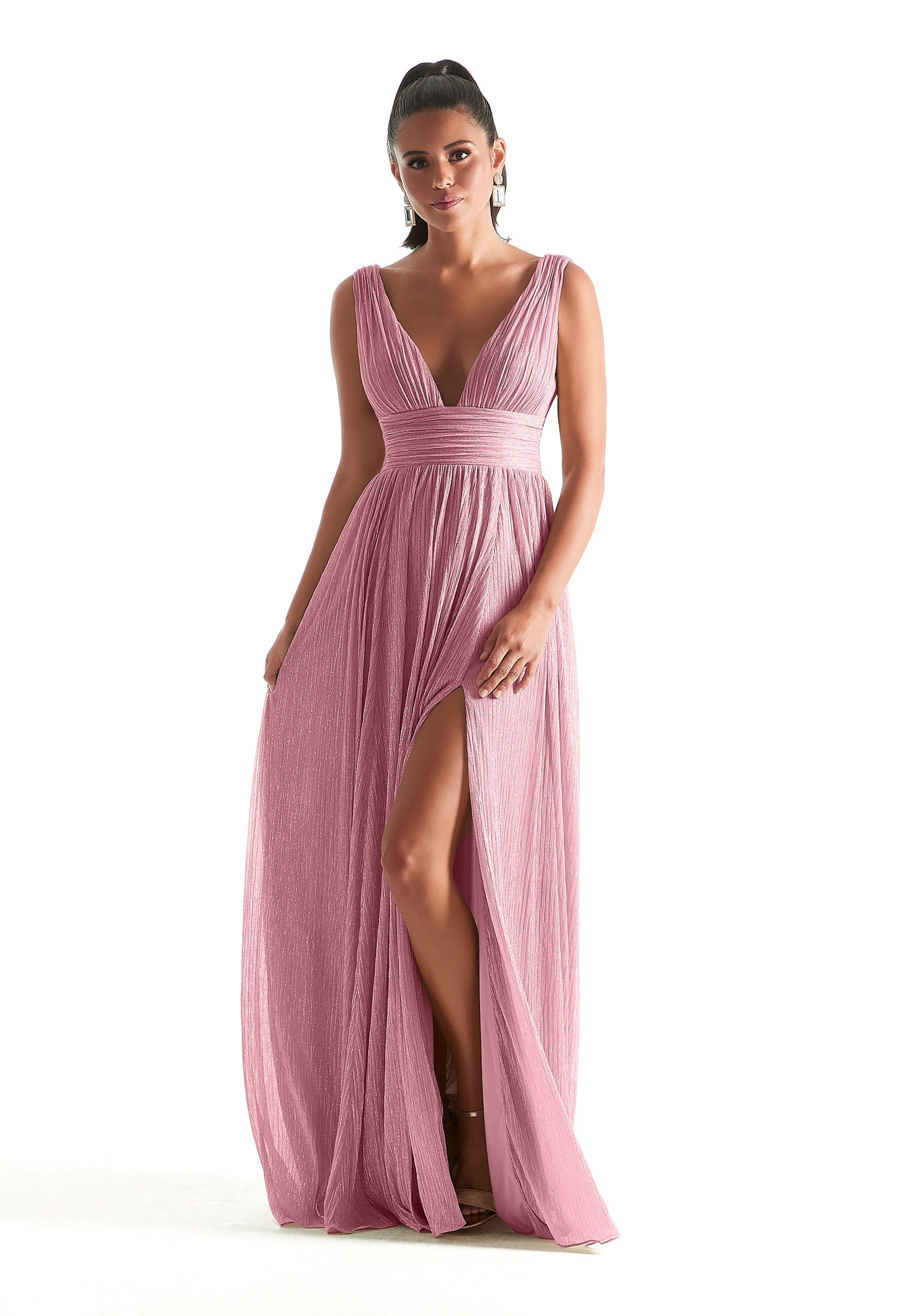 Prom Dresses Pleated A Line Long Formal Prom Dress Bouquet