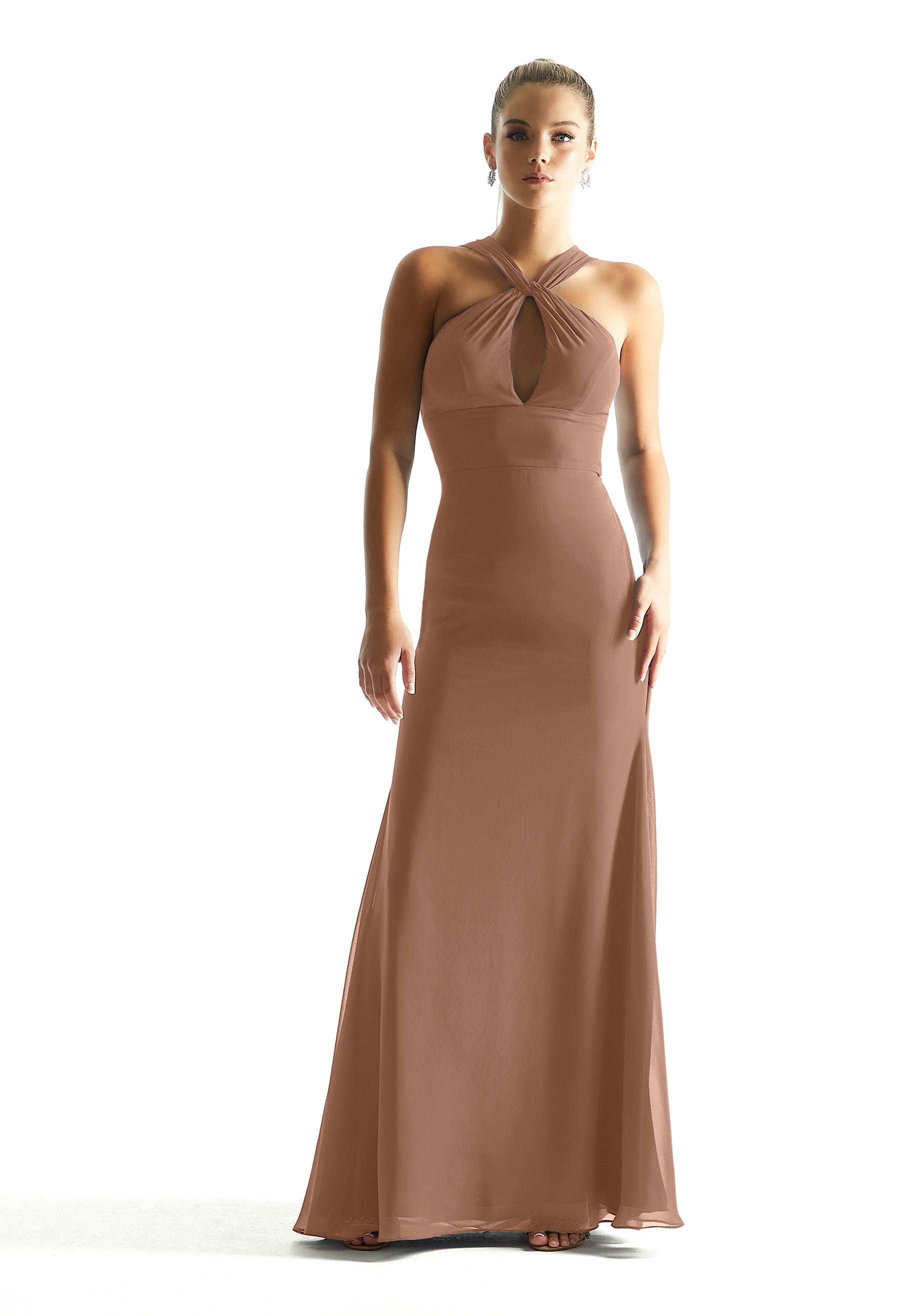 Formal Dresses Long A Line Formal Evening Dress MGNY Madeline Gardner New York 21848 Fawn