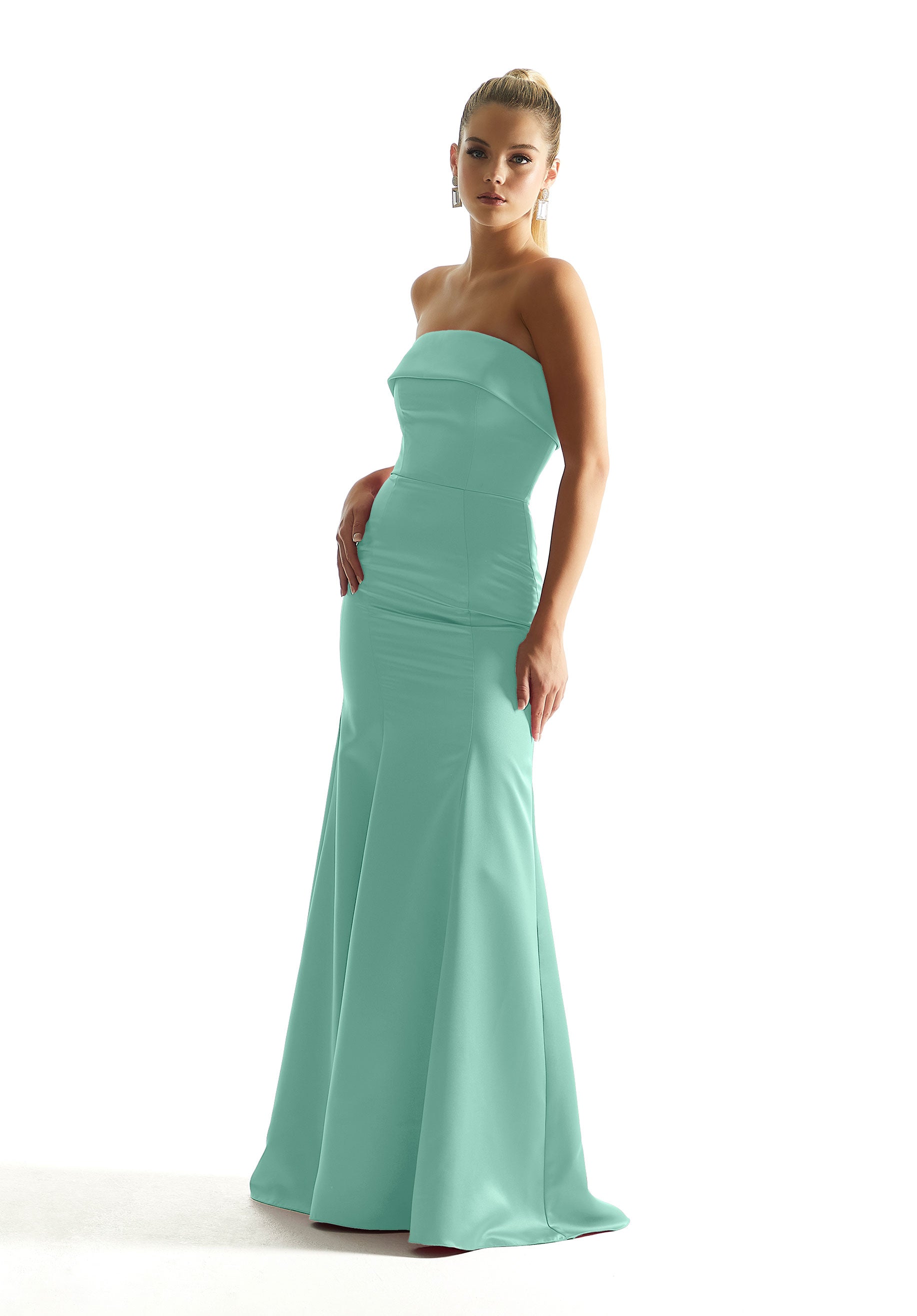 Formal Dresses Formal Mermaid Long Evening Dress MGNY Madeline Gardner New York 21849 Mint