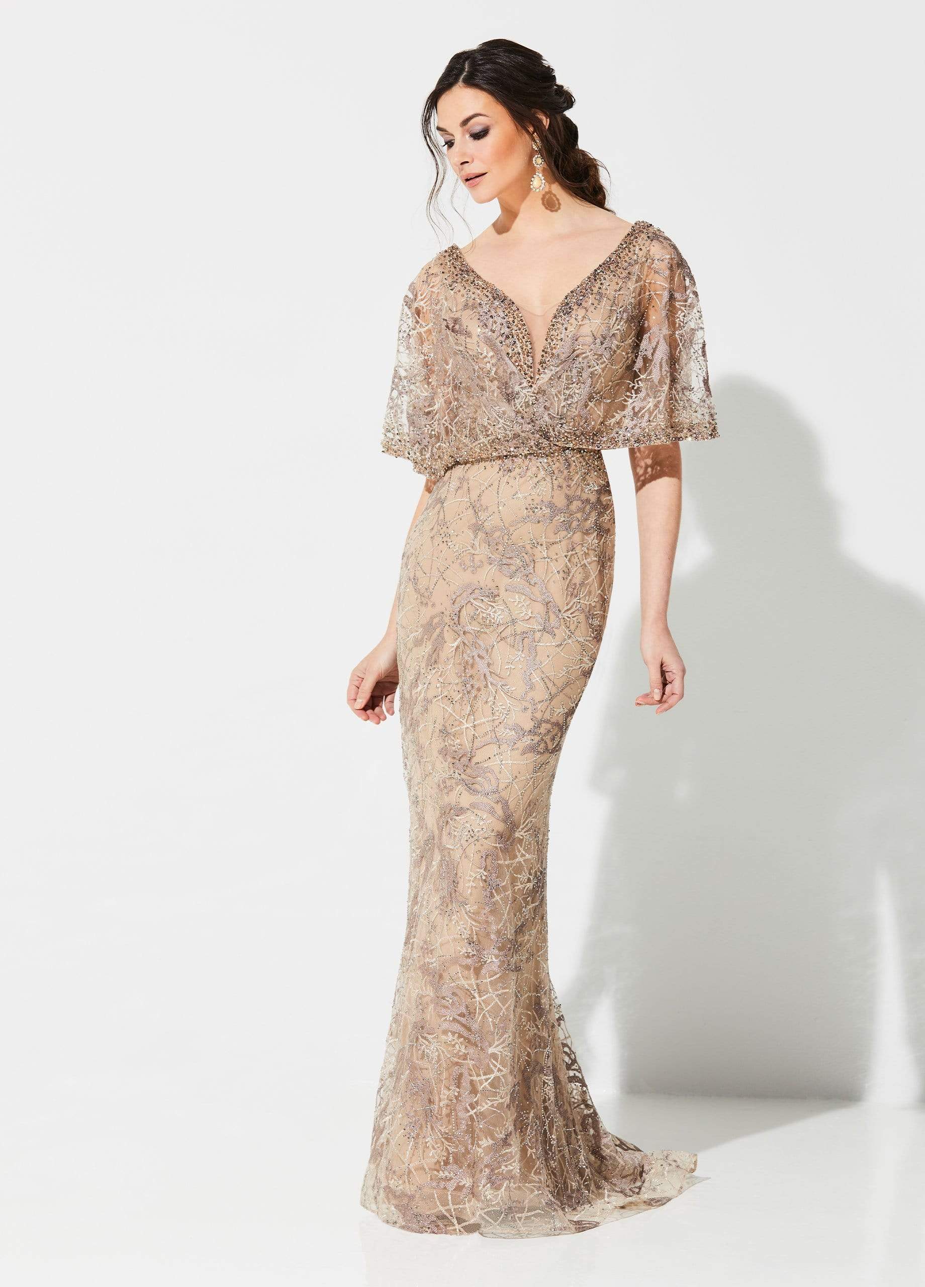 Mother of the Bride Dresses Long Mother of the Bride Formal Lace Dress Antique Gold
