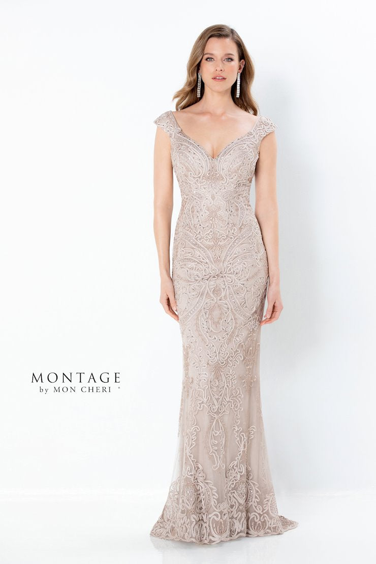 Formal Dresses Fitted Long Beaded Evening Formal Dress Stone