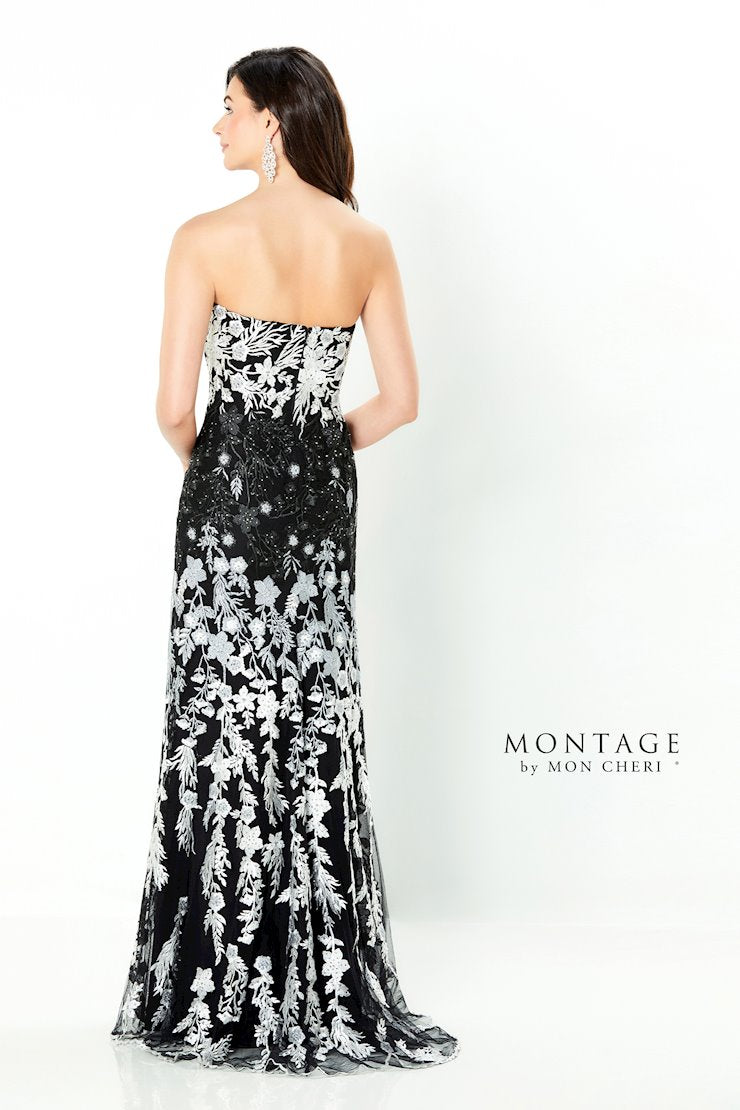 Formal Dresses Long Lace Detail Formal Dress Black/White/Multi