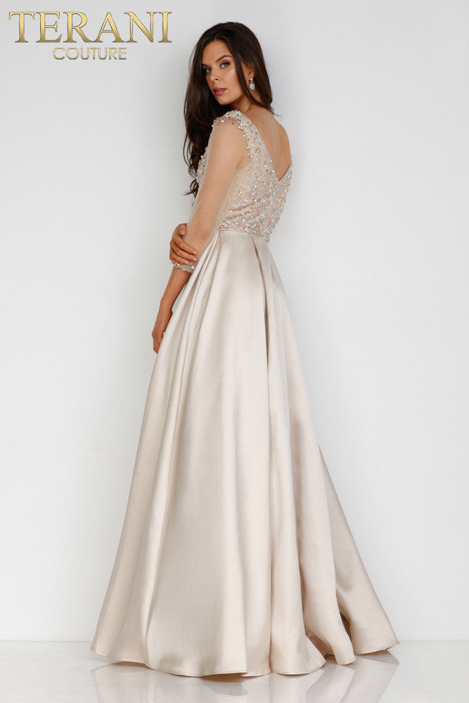 Formal Dresses Long Formal Beaded Evening Dress Champagne