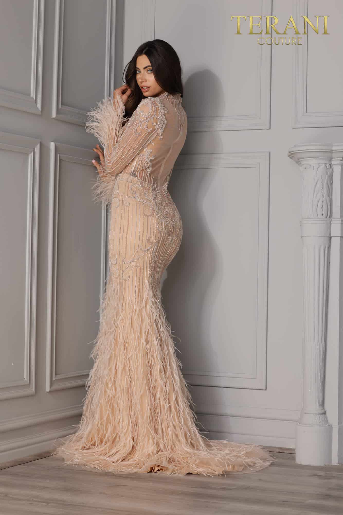 Terani Couture Long Sleeve Formal Dress 2214GL0108 - The Dress Outlet