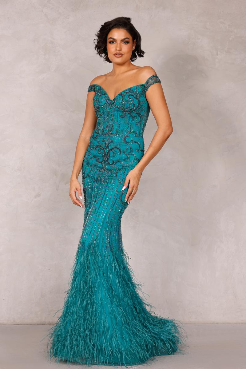 Prom Dresses Long Fitted Formal Prom Beaded Dress Emerald