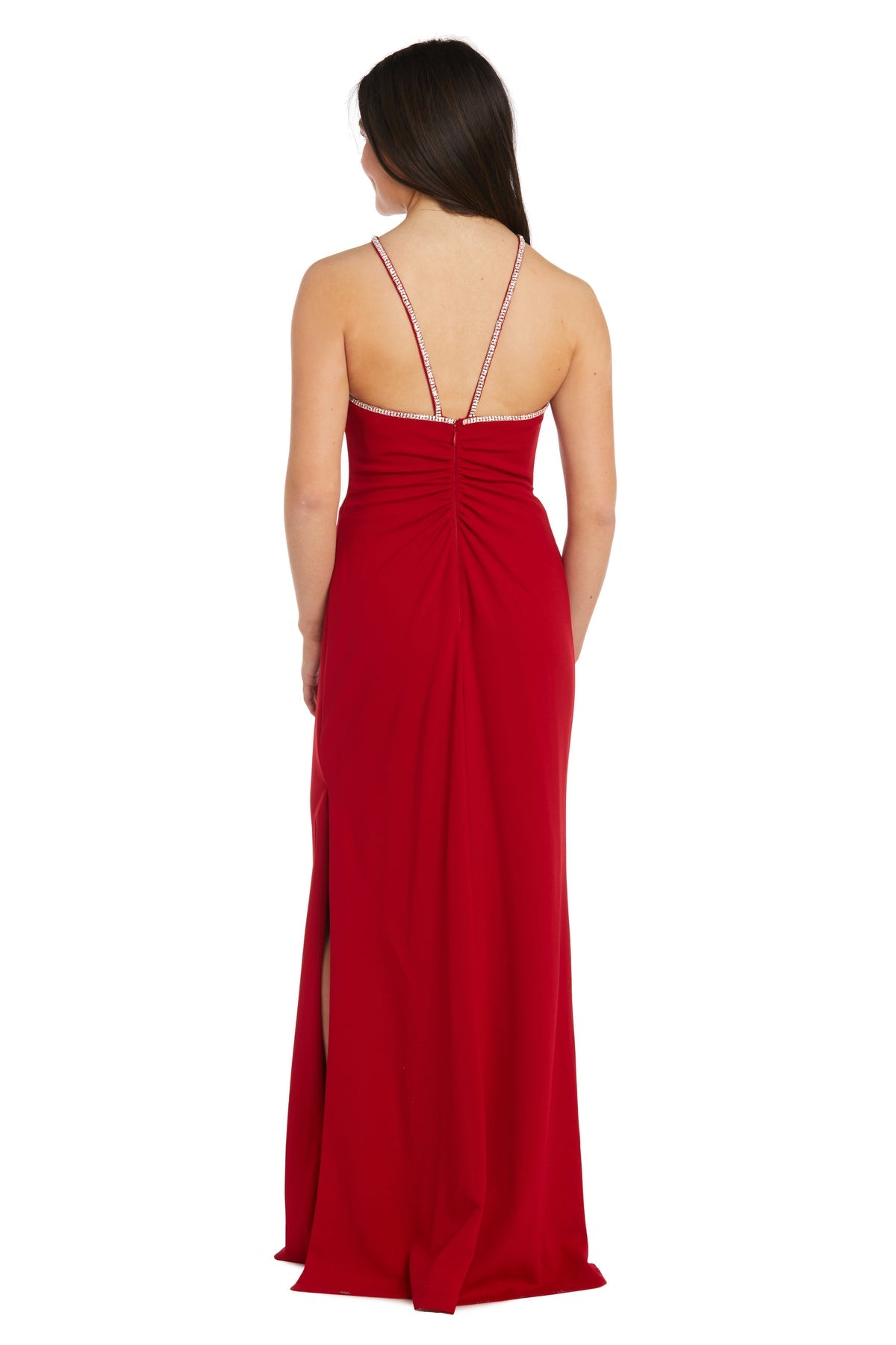 Prom Dresses Long Formal Slit Evening Prom Dress Red