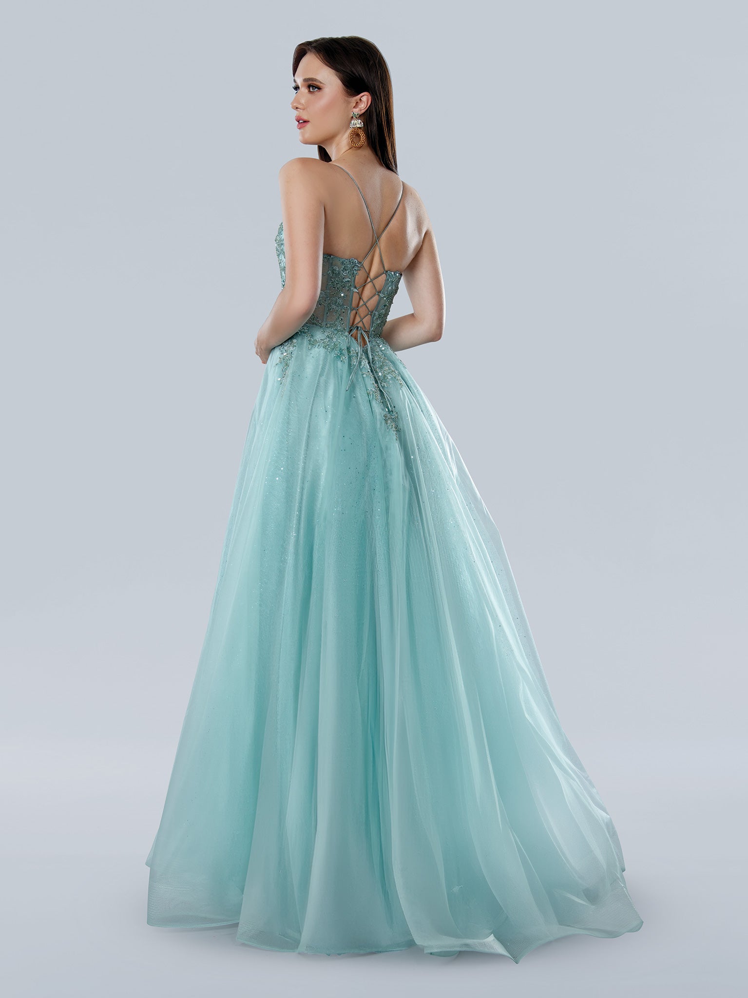 Prom Dresses Long Ball Gown A Line Formal Glitter Prom Dress Blue