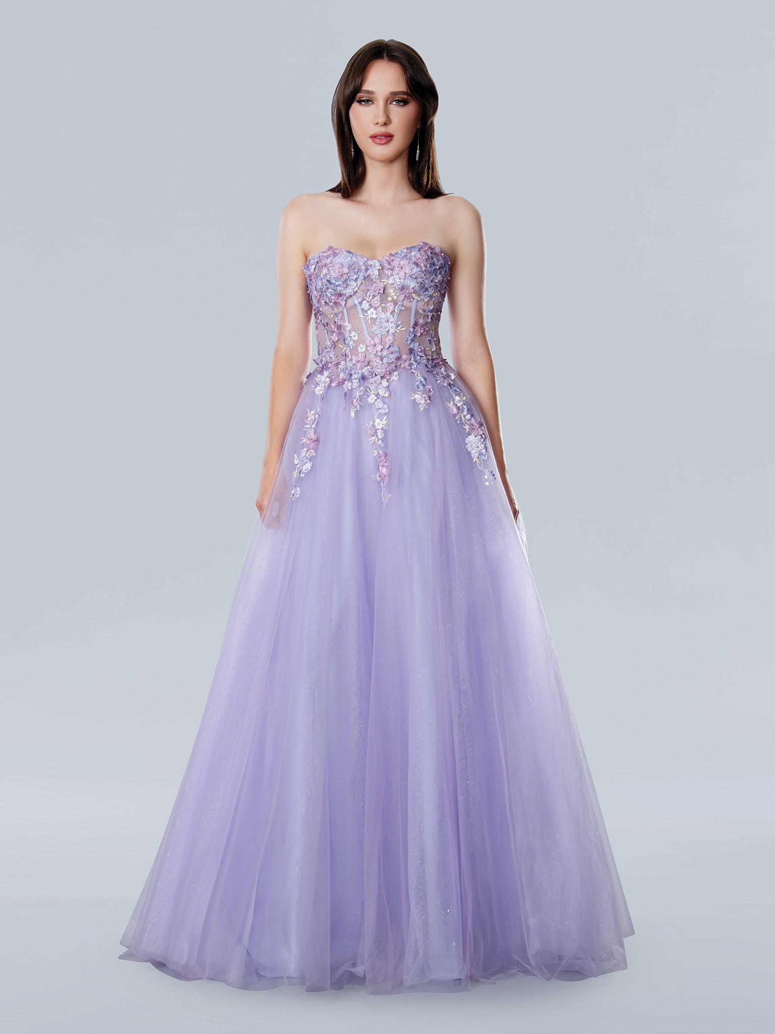 Prom Dresses Long Formal A Line Lace Prom Dress Lilac