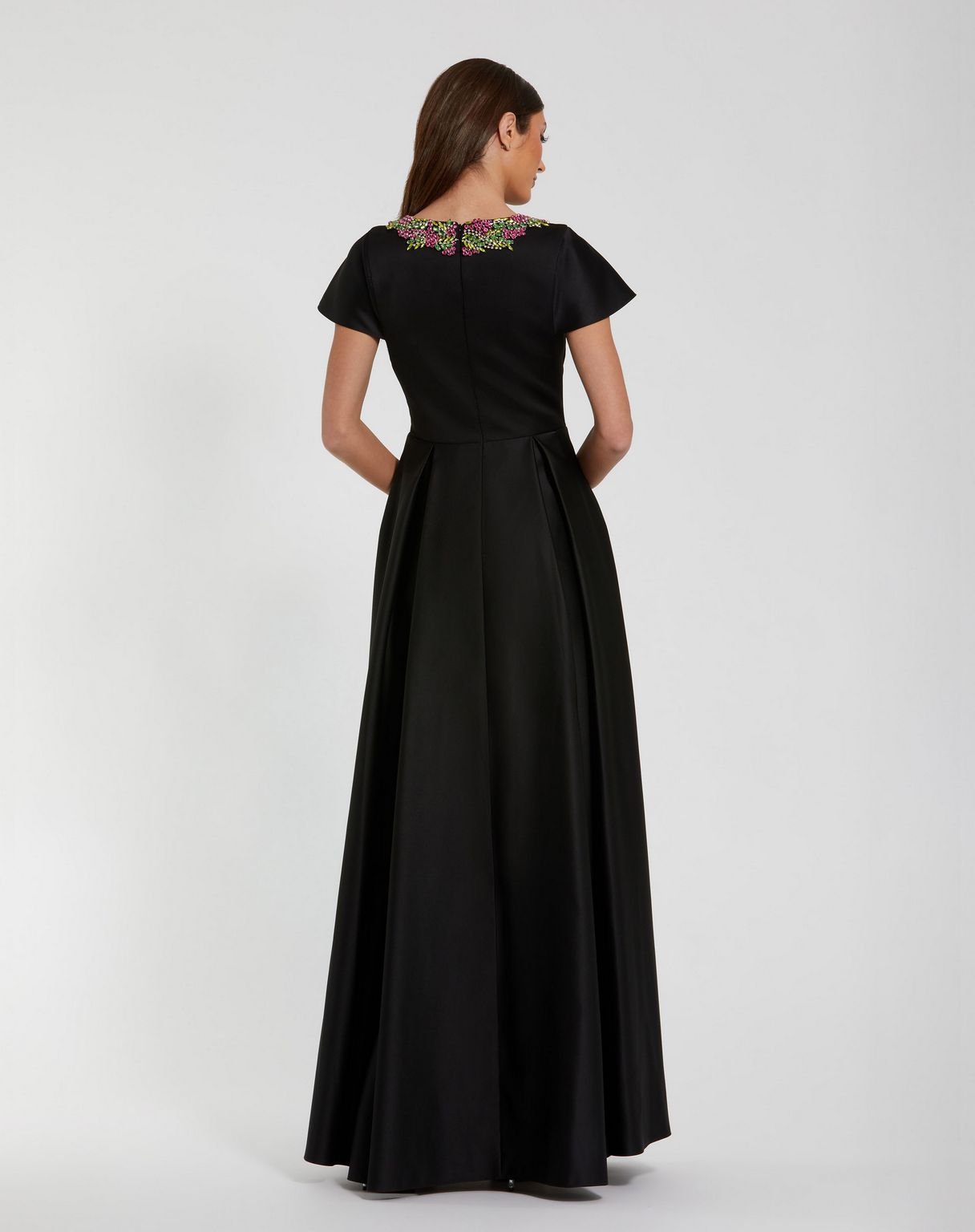 Mother of the Bride Dresses Long Formal Mother of the Bride Pleaded Dress Black