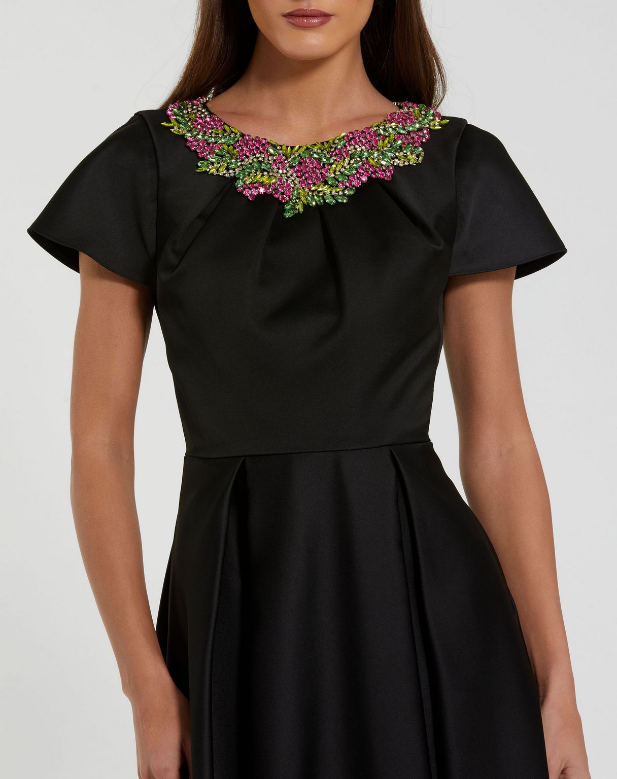 Mother of the Bride Dresses Long Formal Mother of the Bride Pleaded Dress Black