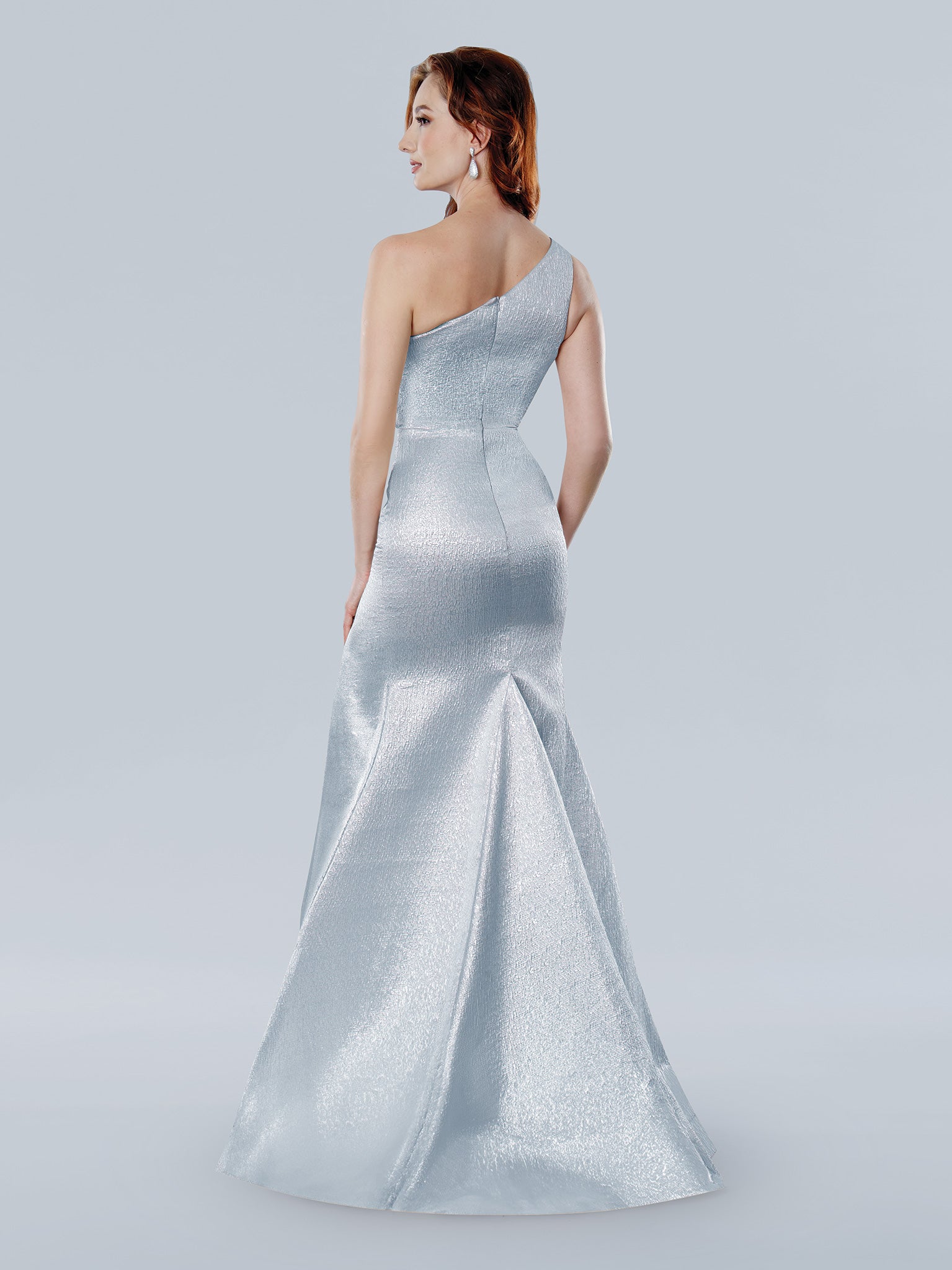 Prom Dresses Long Fitted Metallic Mermaid Formal prom Dress Blue