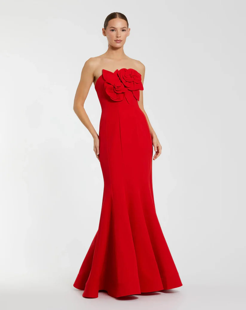 Prom Dresses Long Formal 3D Prom Mermaid Dress Red