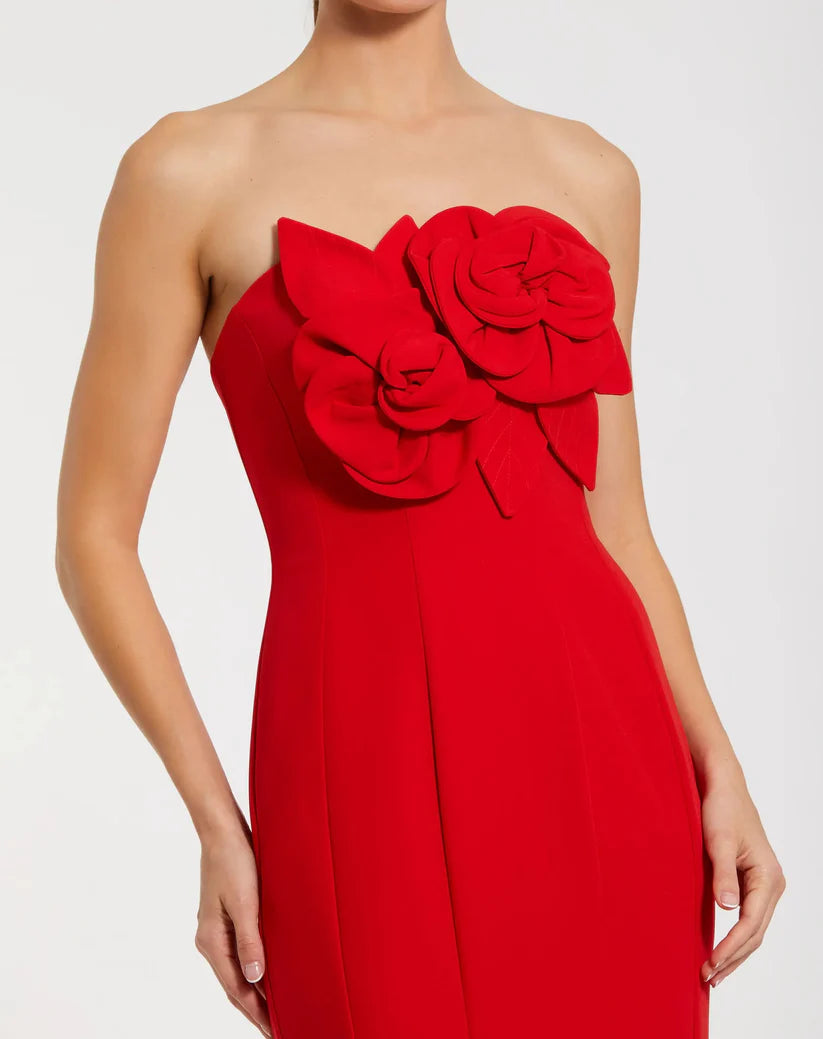 Prom Dresses Long Formal 3D Prom Mermaid Dress Red