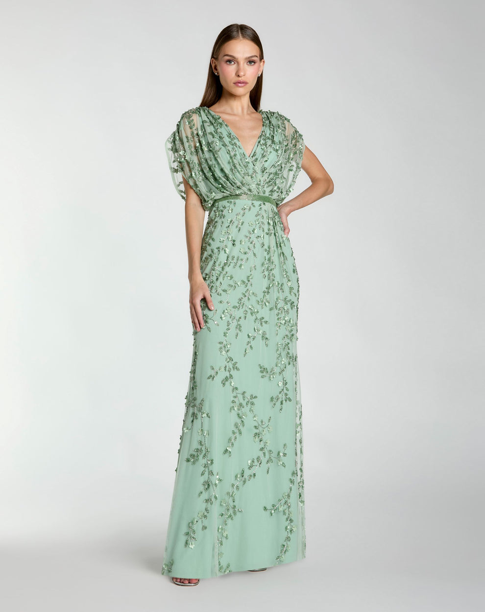 Mother of the Bride Dresses Long Beaded Formal Mother of the Bride Dress Mac Duggal 23067 Seafoam