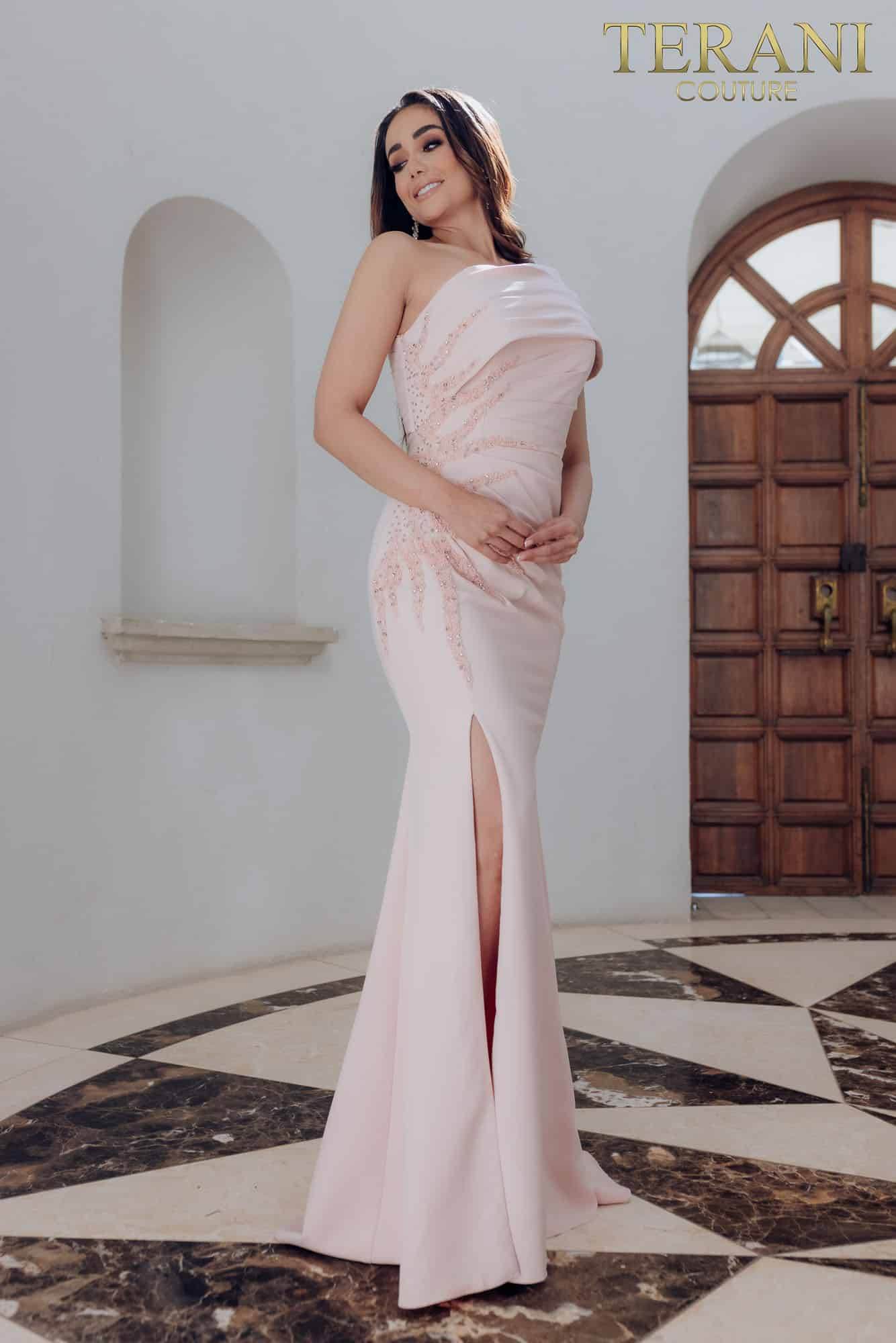 Mother of the Bride Dresses Long Mother of the Bride Beaded Mermaid Dress Blush