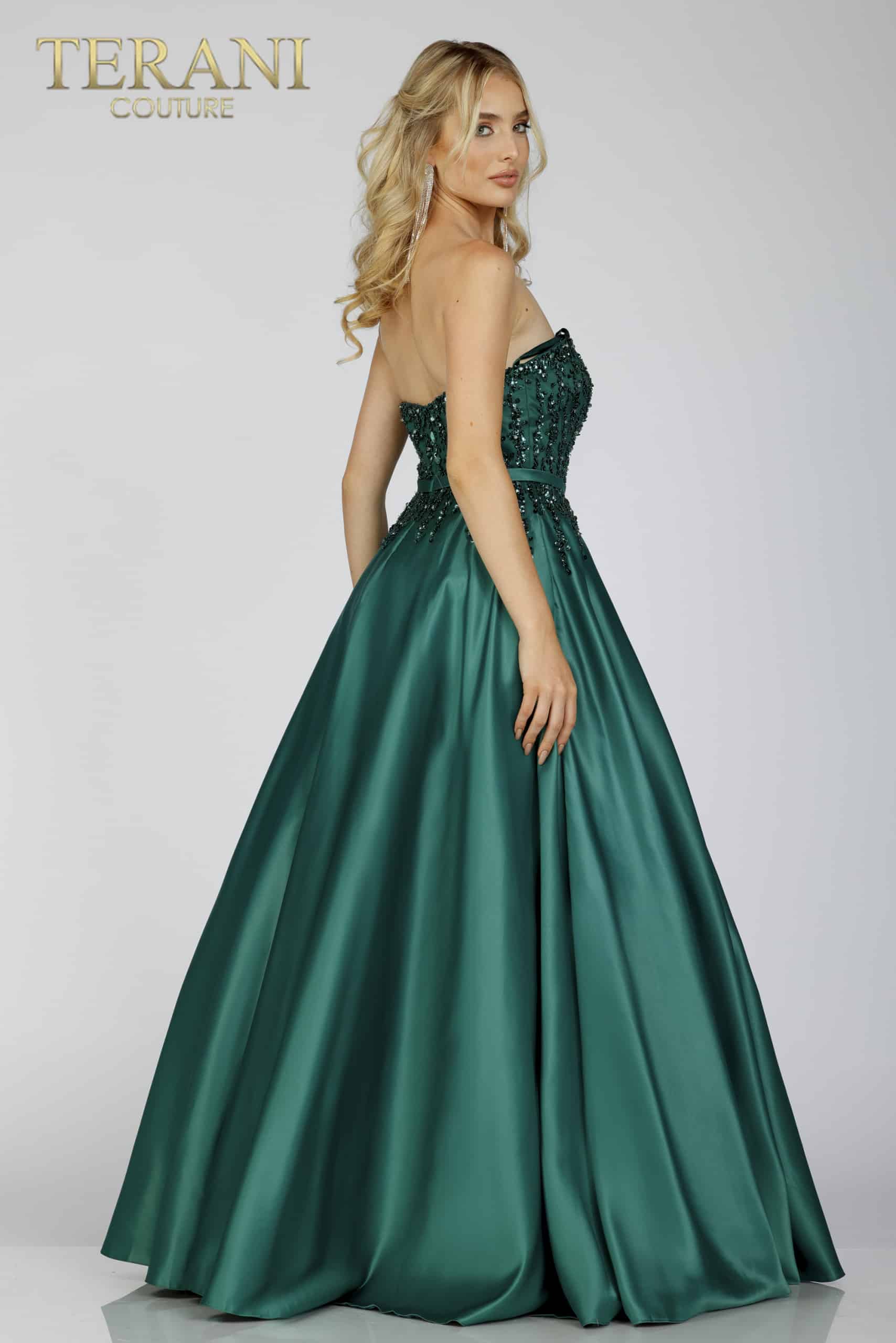 Prom Dresses Long Formal Prom A Line Beaded Dress Emerald