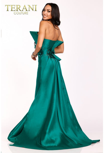 Formal Dresses Long 3D Floral Prom Formal Mermaid Dress Emerald
