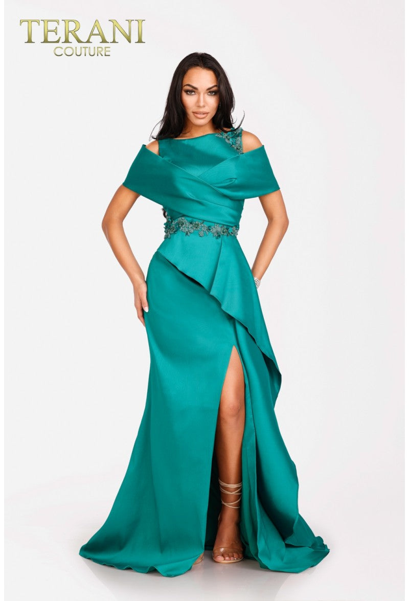 Formal Dresses Long Formal Beaded Fitted Evening Dress Emerald