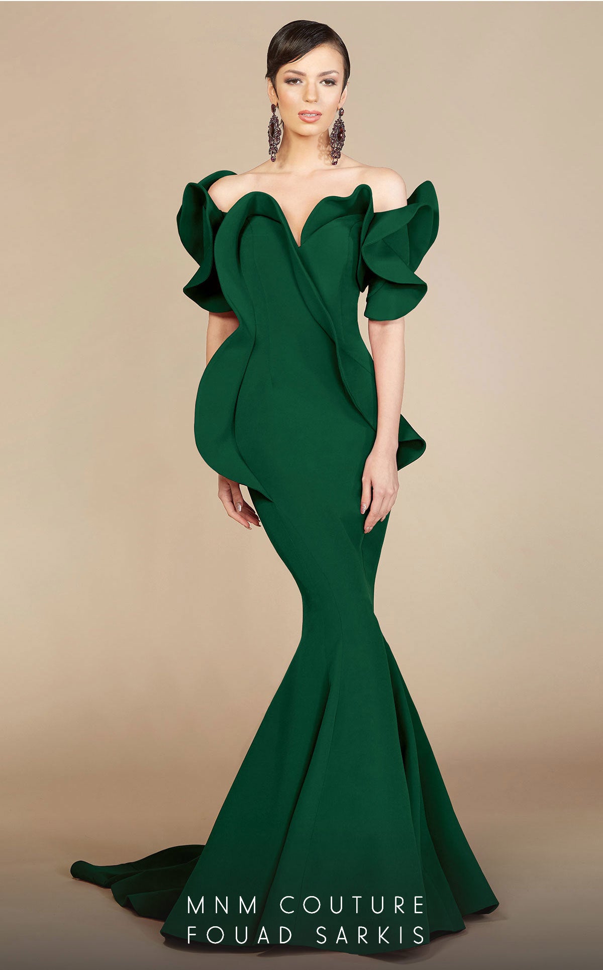 Formal Dresses Long Mermaid Peplum Formal Evening Dress Fuchsia