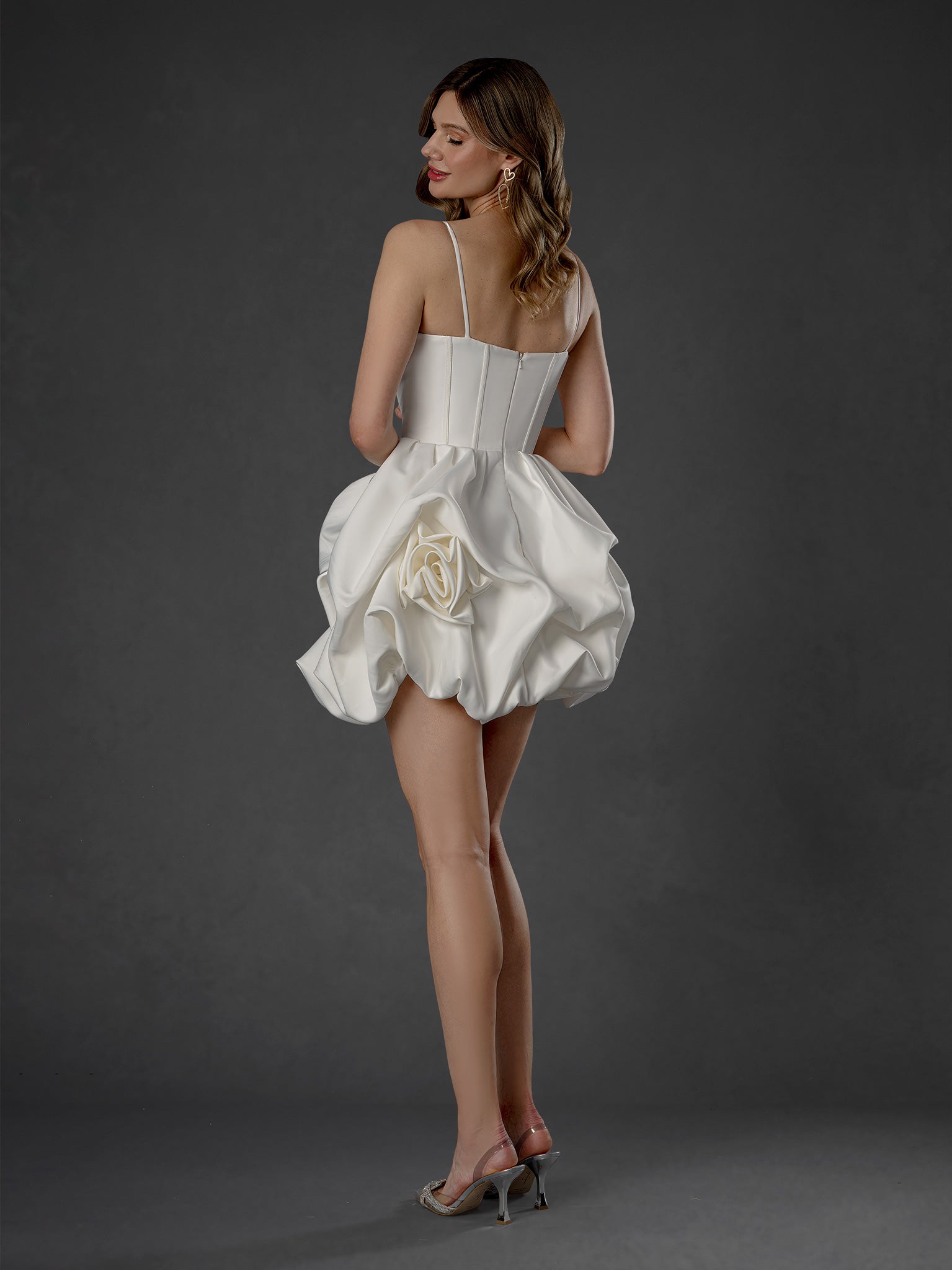 Wedding Dresses Short Corset Mini Wedding Dress Stella Couture 25953 Off White