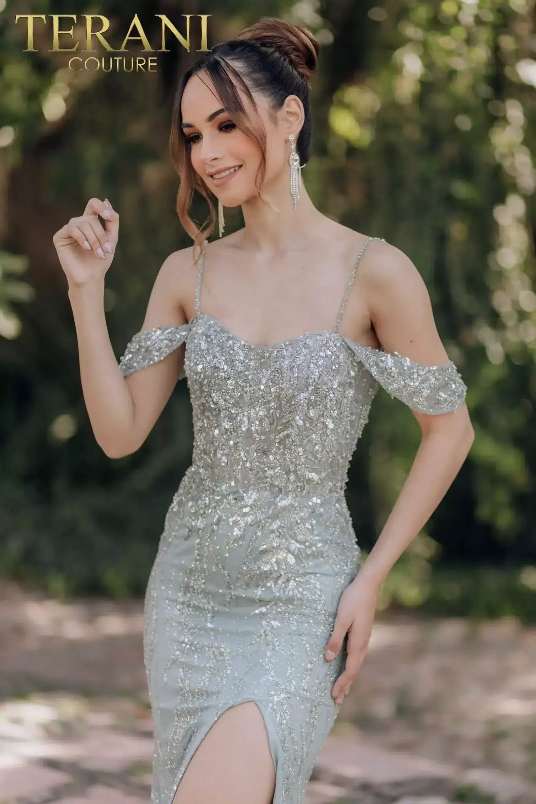 Prom Dresses Long Fitted Formal Prom Beaded Dress Aqua