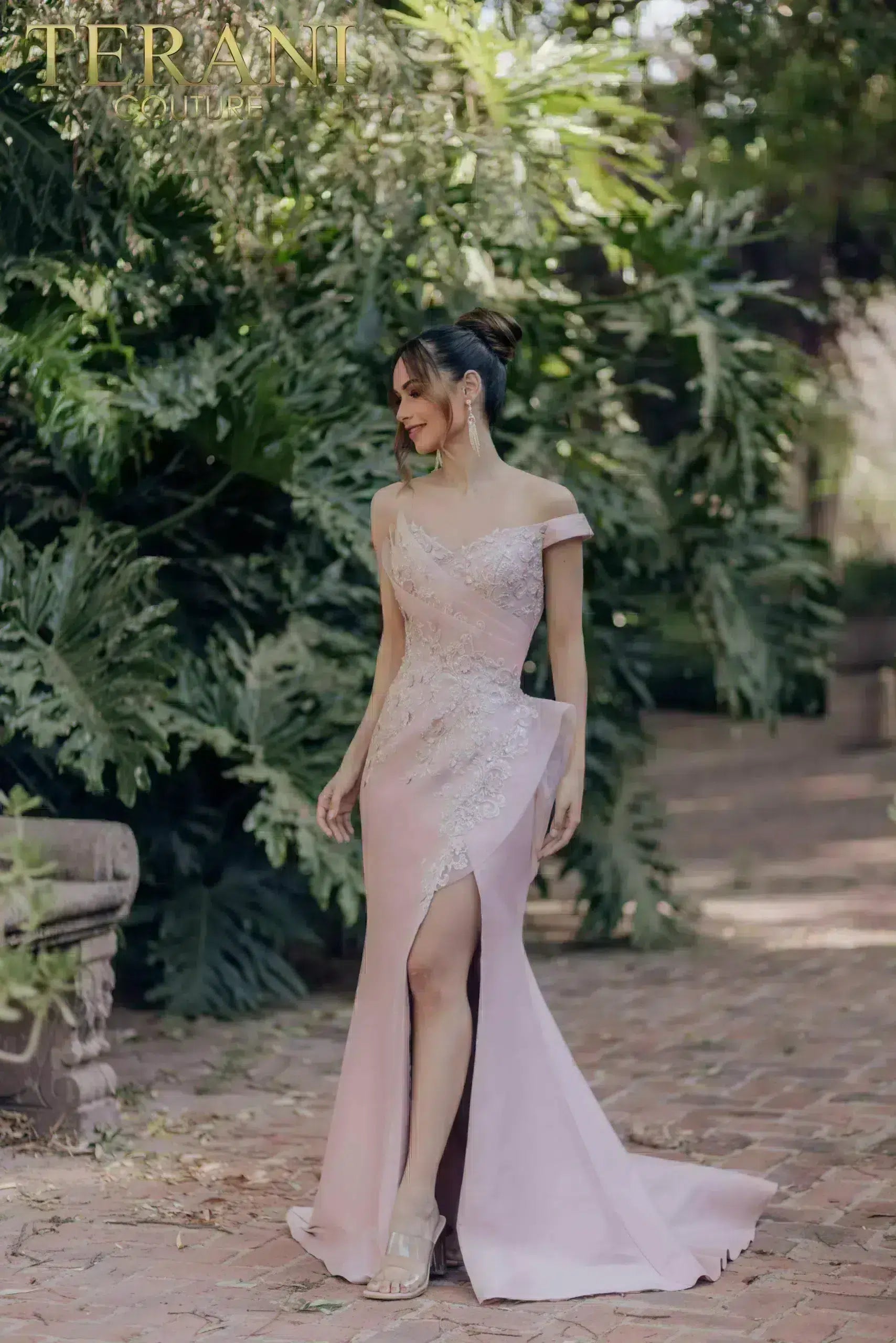 Prom Dresses Long Mermaid Formal Prom Pleated Dress Light Rose