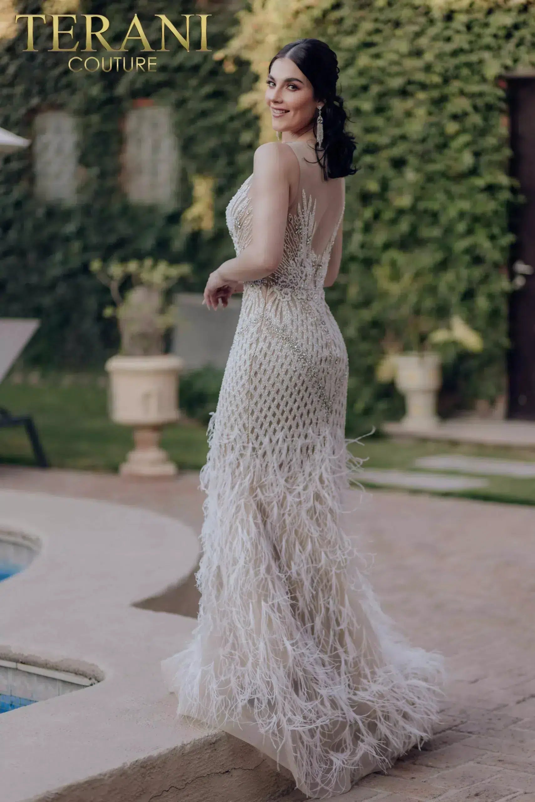 Prom Dresses Long Formal Prom Beaded Mermaid Dress Ivory Nude