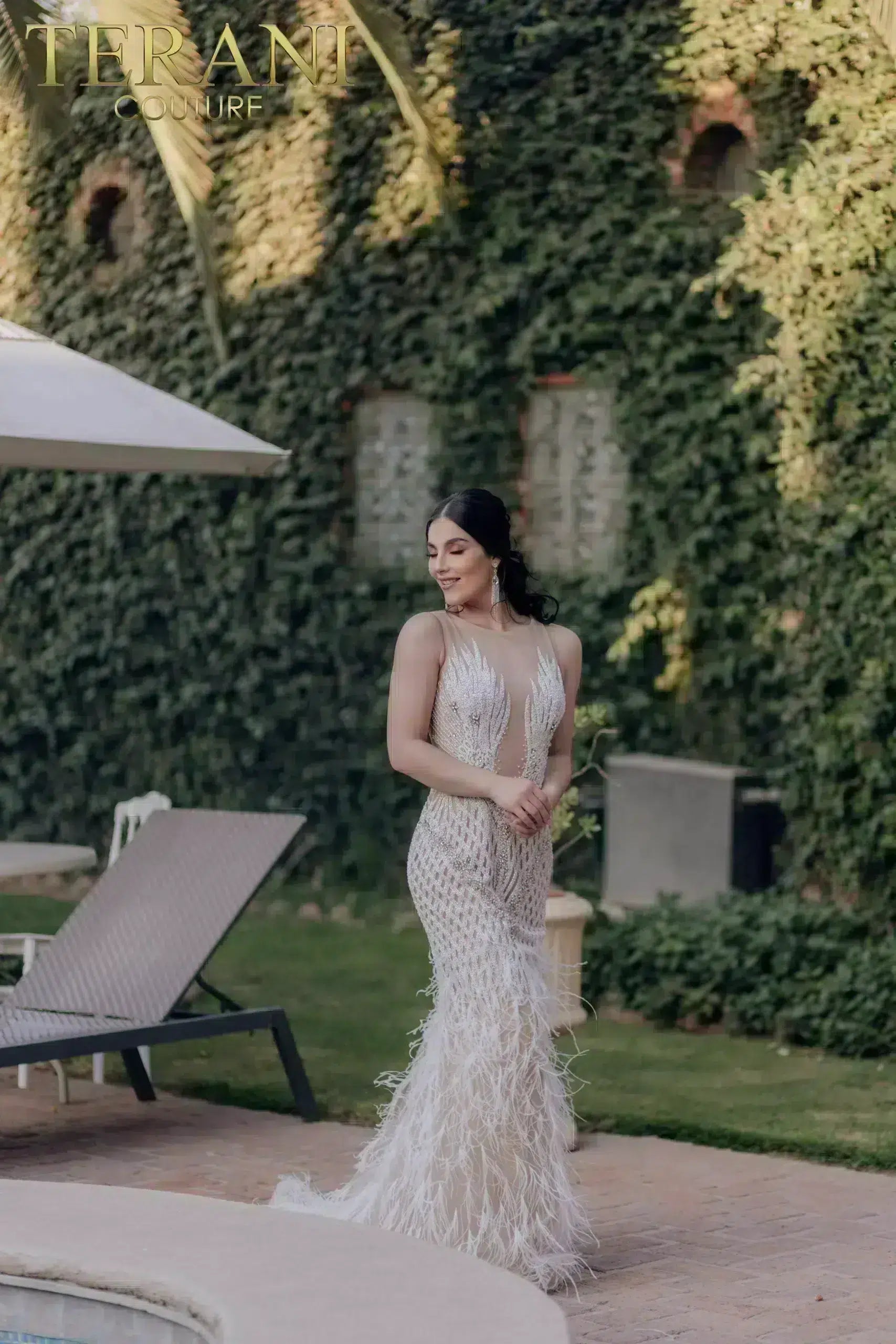 Prom Dresses Long Formal Prom Beaded Mermaid Dress Ivory Nude