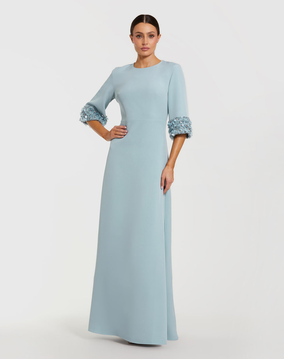 Mother of the Bride Dresses Long Formal Mother of the Bride A Line Dress Mac Duggal 2342 French Blue