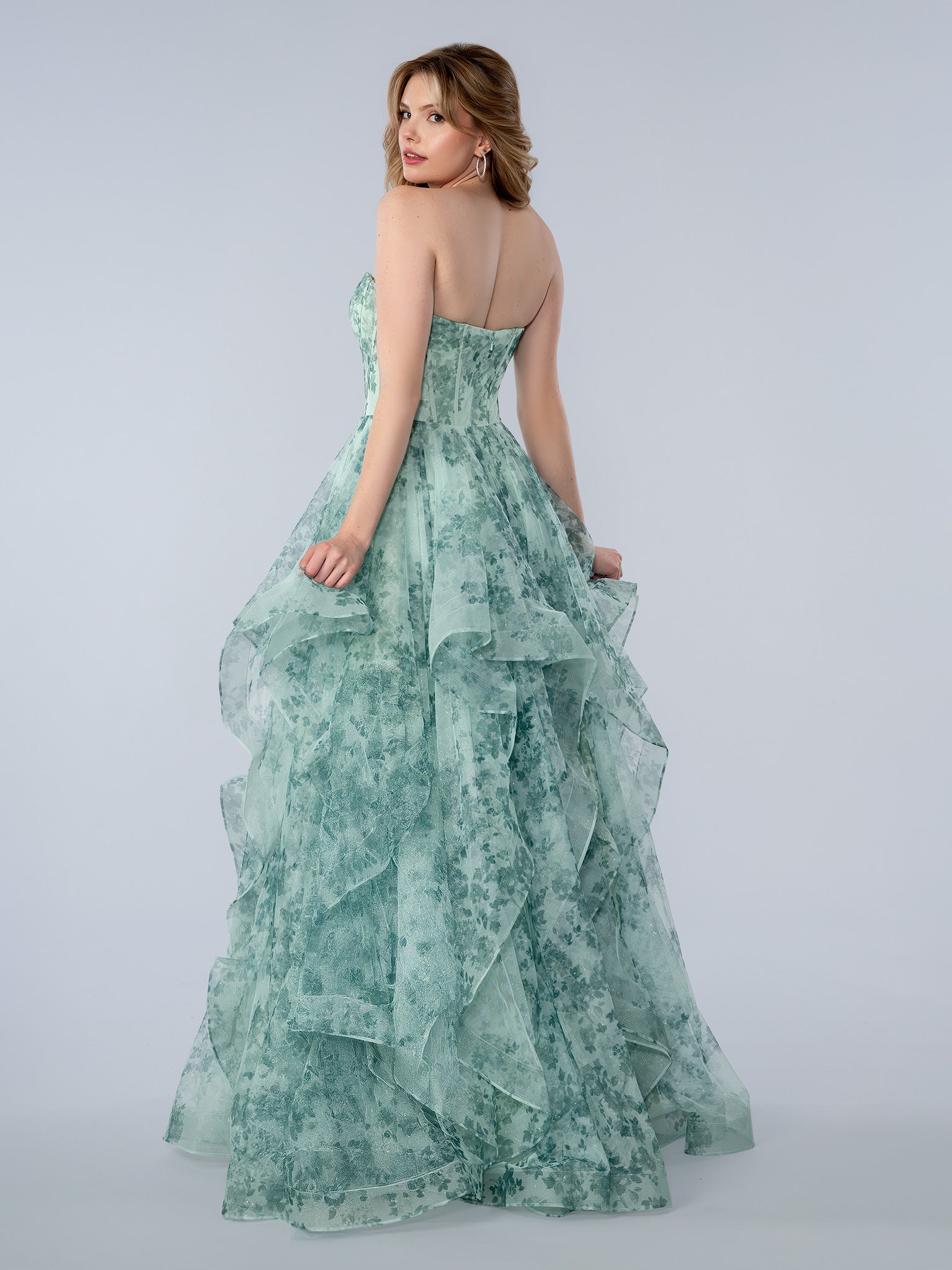 Prom Dresses Corset A Line Long Formal Prom Dress Green