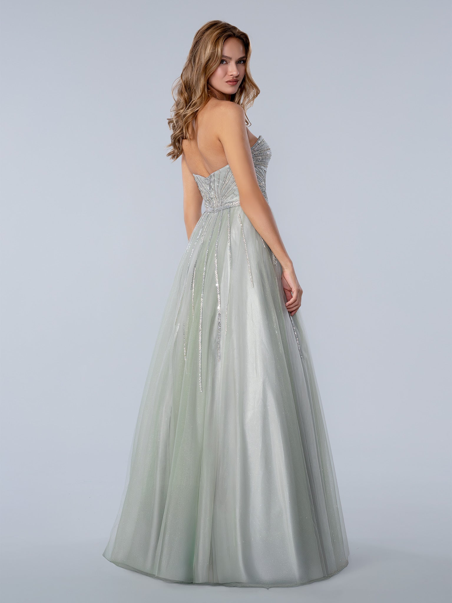 Prom Dresses A Line Beaded Long Formal Prom Dress Sage