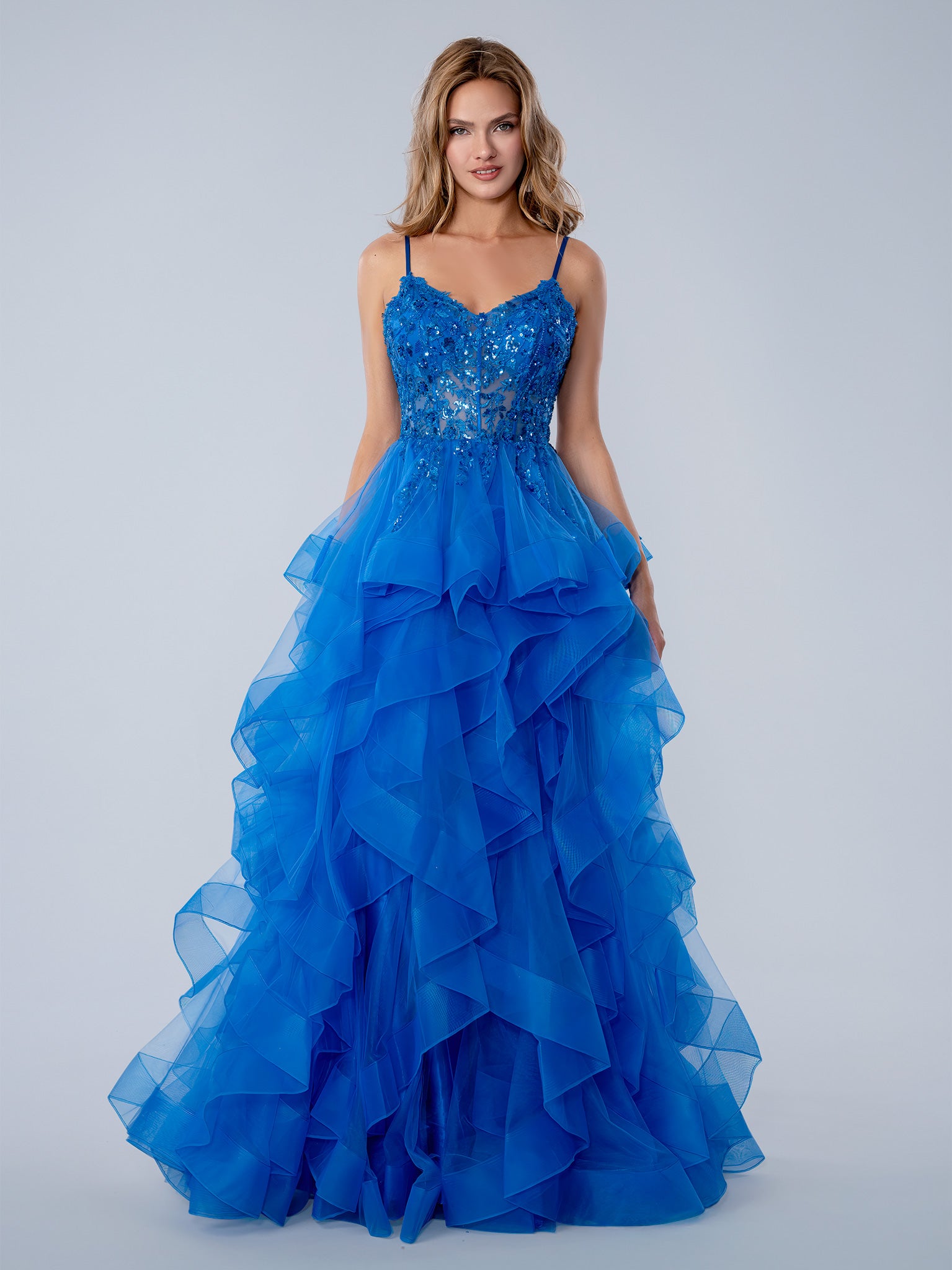 Prom Dresses Long Formal Beaded Ball Gown Prom Dress Royal