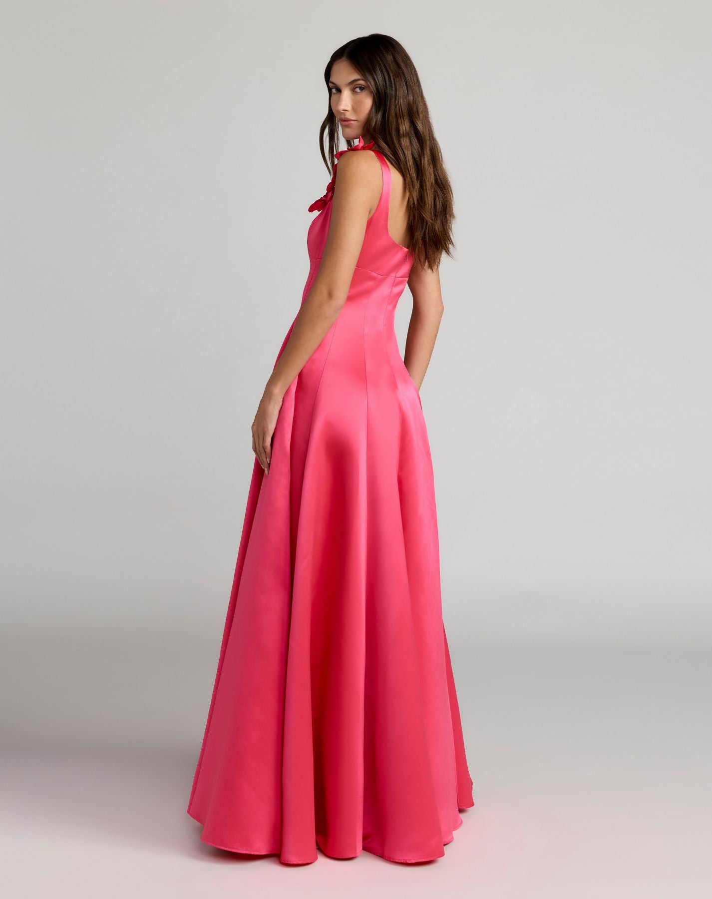 Formal Dresses Long Prom Formal Dress - A Line - Mac Duggal 2359 Hot Pink-Satin-2359-Floral