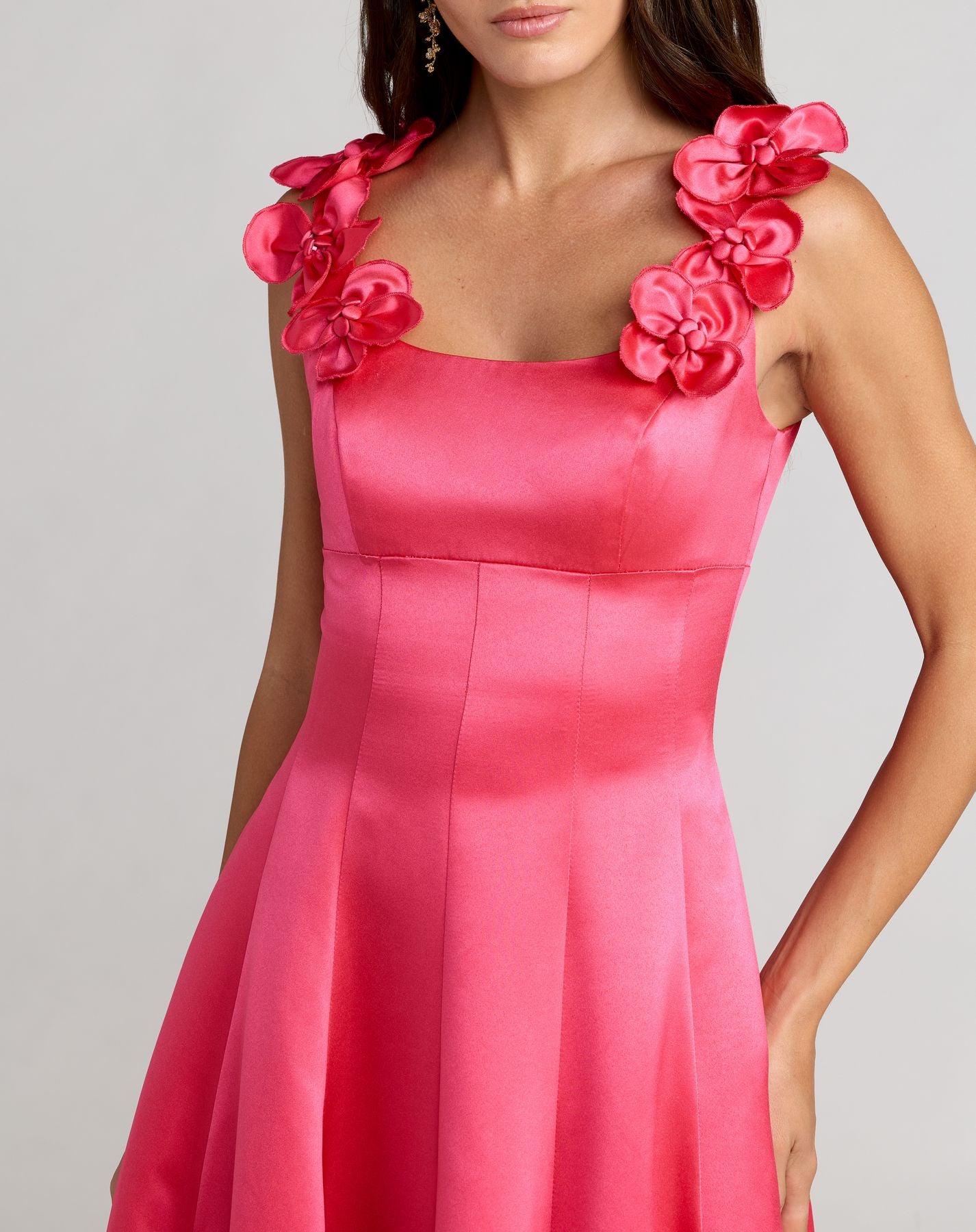 Formal Dresses Long Prom Formal Dress - A Line - Mac Duggal 2359 Hot Pink-Satin-2359-Floral