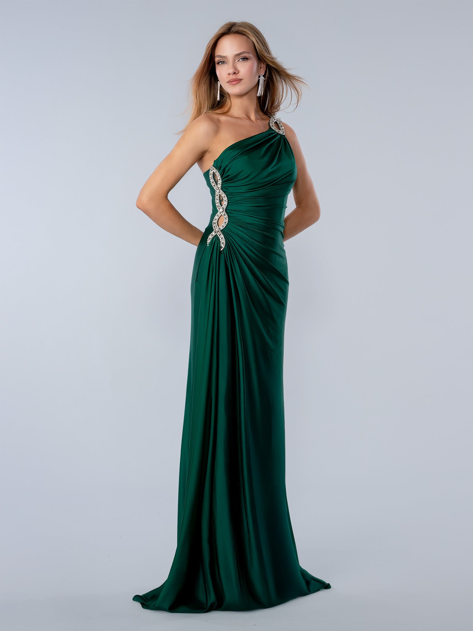 Prom Dresses Fitted Long Formal Beaded Evening Prom Dress Emerald
