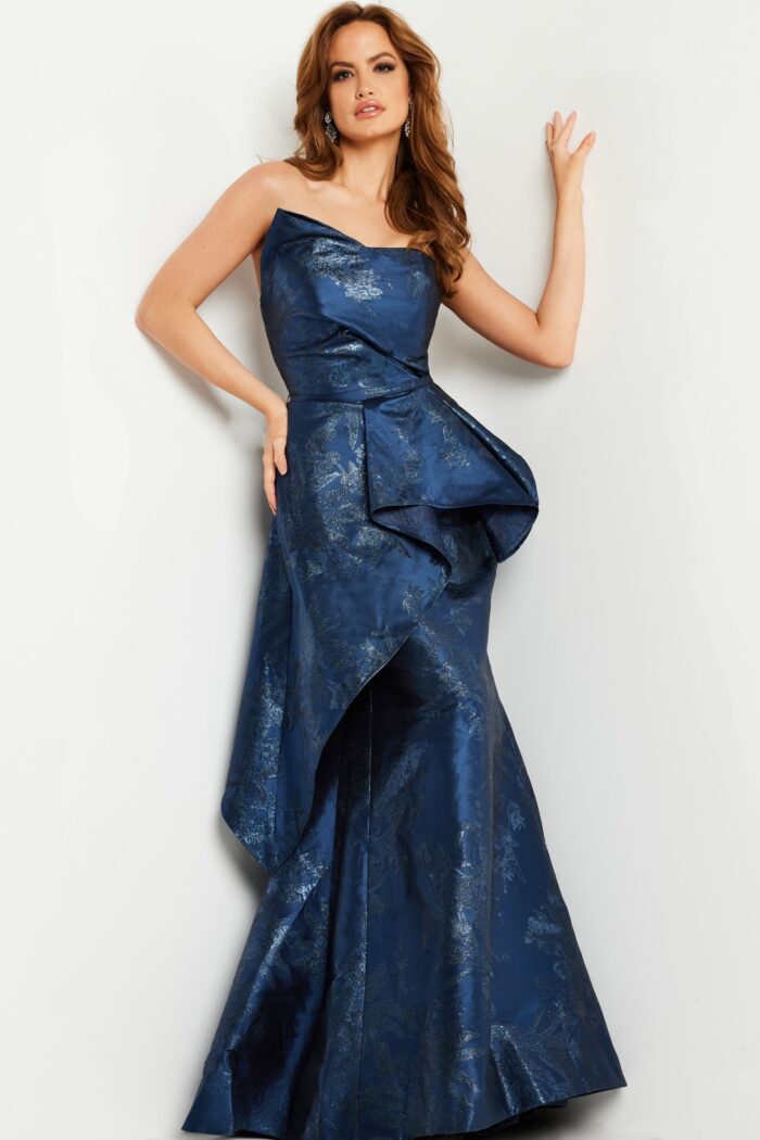 Formal Dresses Long Evening Mermaid Ruffle Formal Dress Navy
