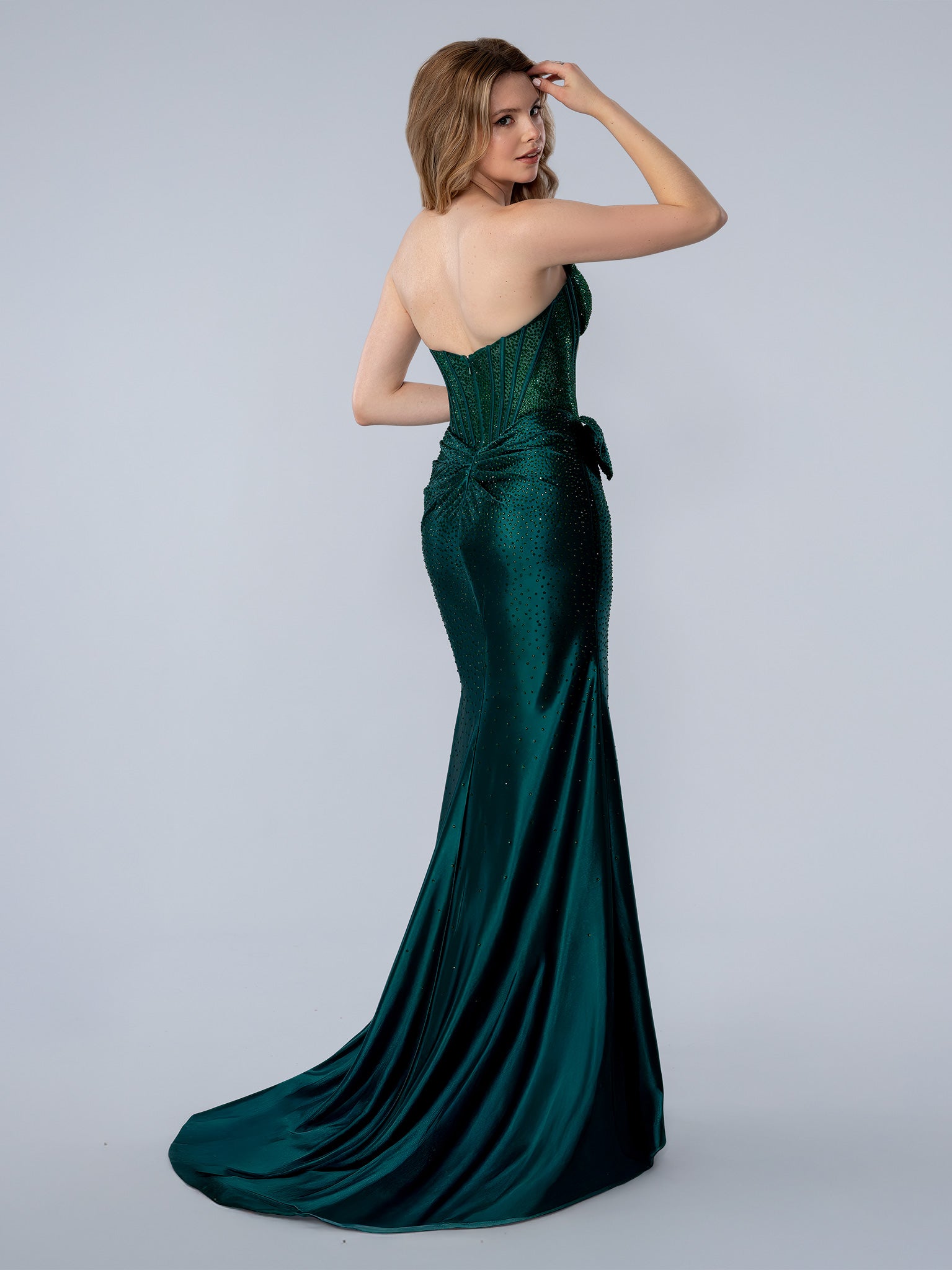 Prom Dresses Beaded Corset Long Formal Prom Dress Emerald