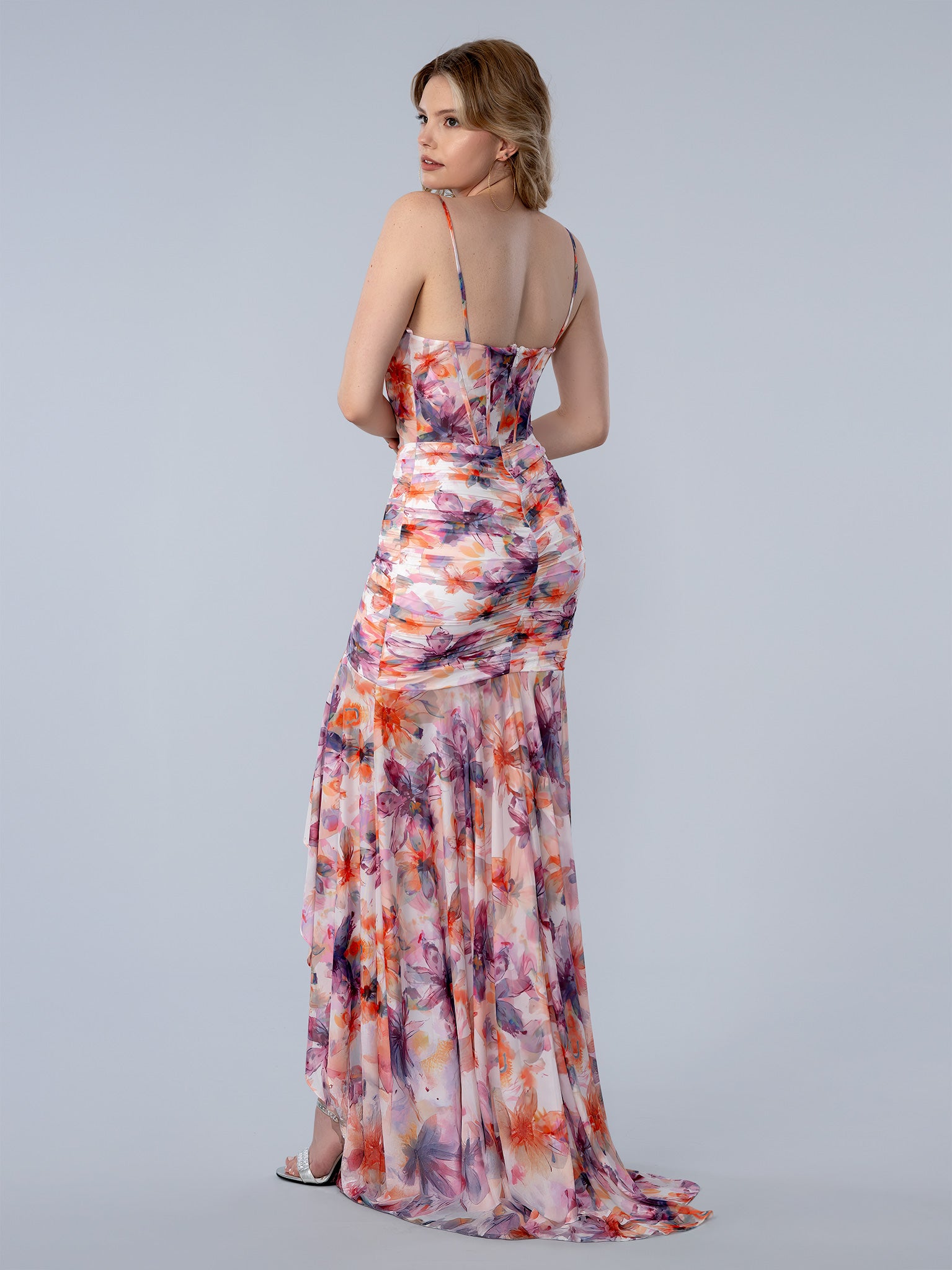 Prom Dresses Print Long Formal Prom Dress Orange