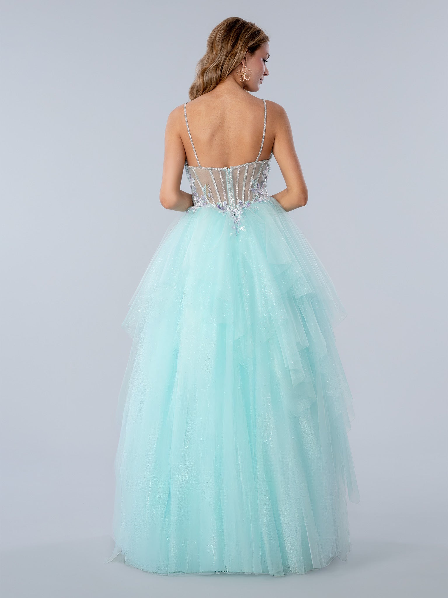 Prom Dresses Long Formal Sequin Corset Prom Dress Mint