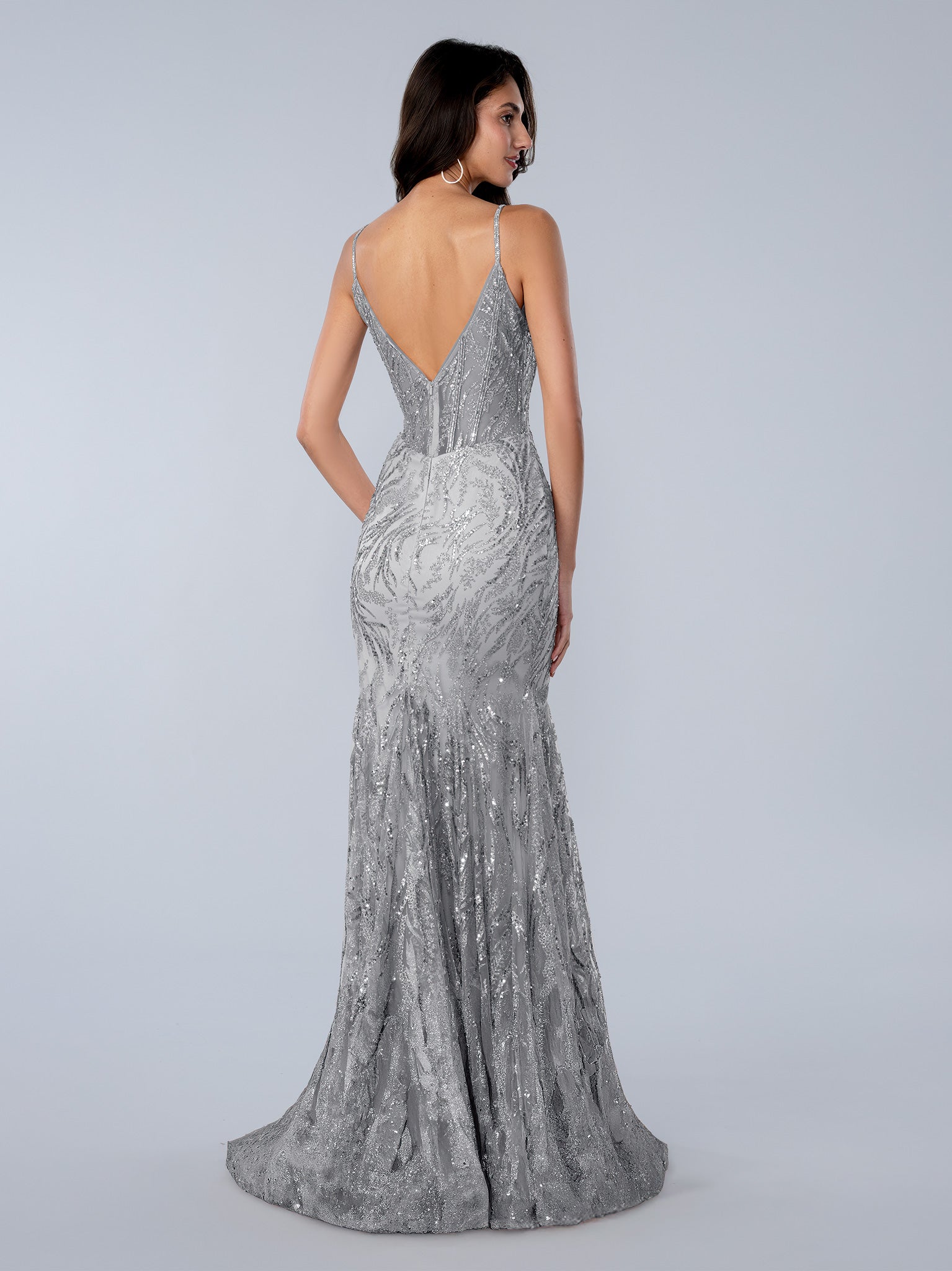 Prom Dresses Sequin Long Formal Prom Dress Silver
