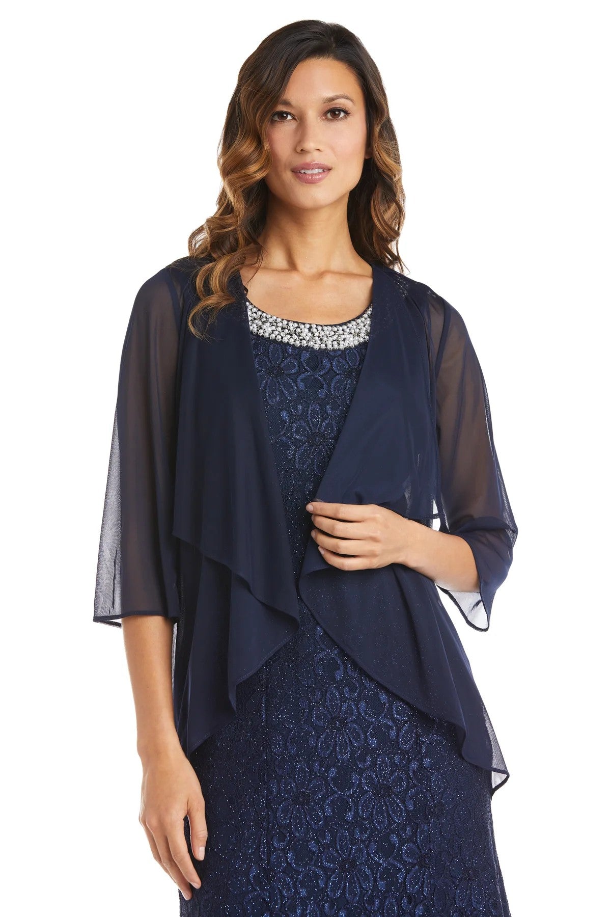 Long Formal Dress Beaded Petite R&M Richards 2382P